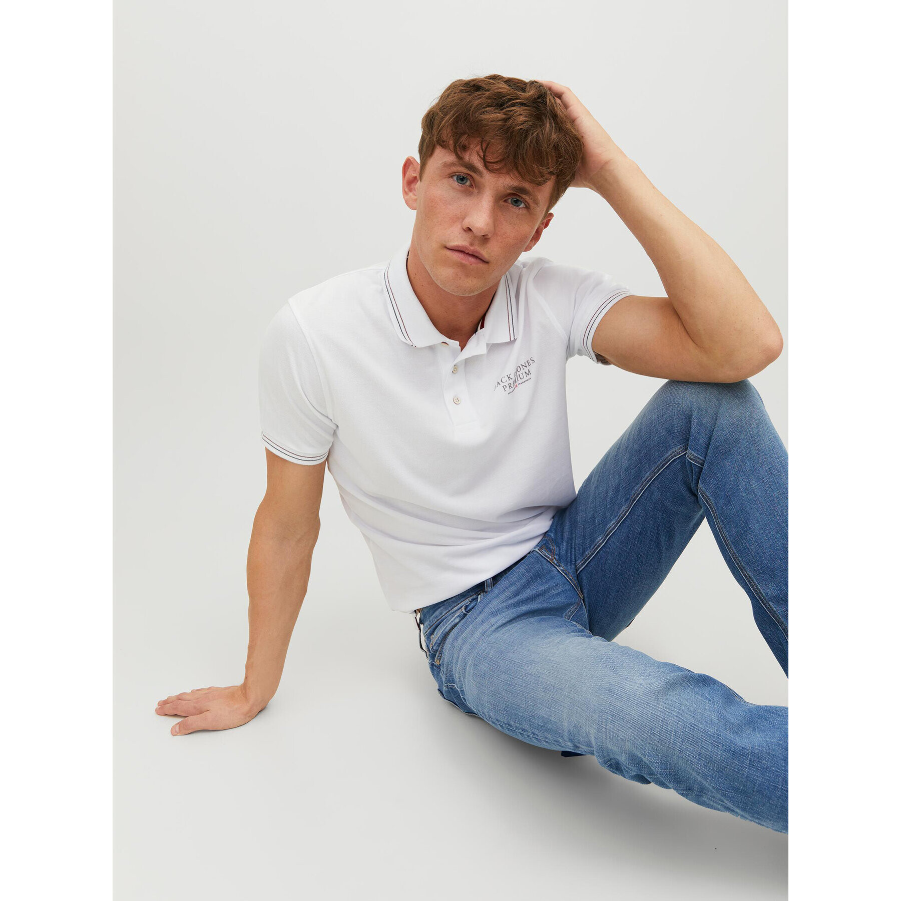 Jack&Jones Polokošeľa 12228843 Biela Regular Fit - Pepit.sk