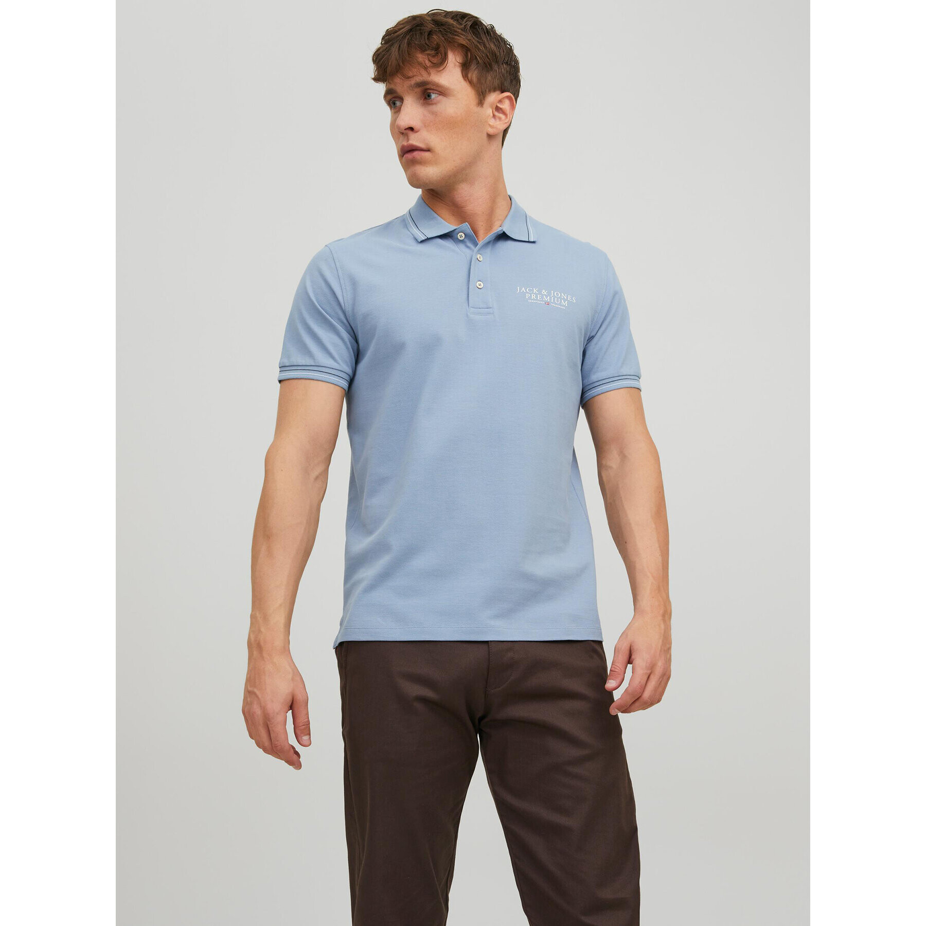 Jack&Jones Polokošeľa Archie 12228843 Modrá Regular Fit - Pepit.sk