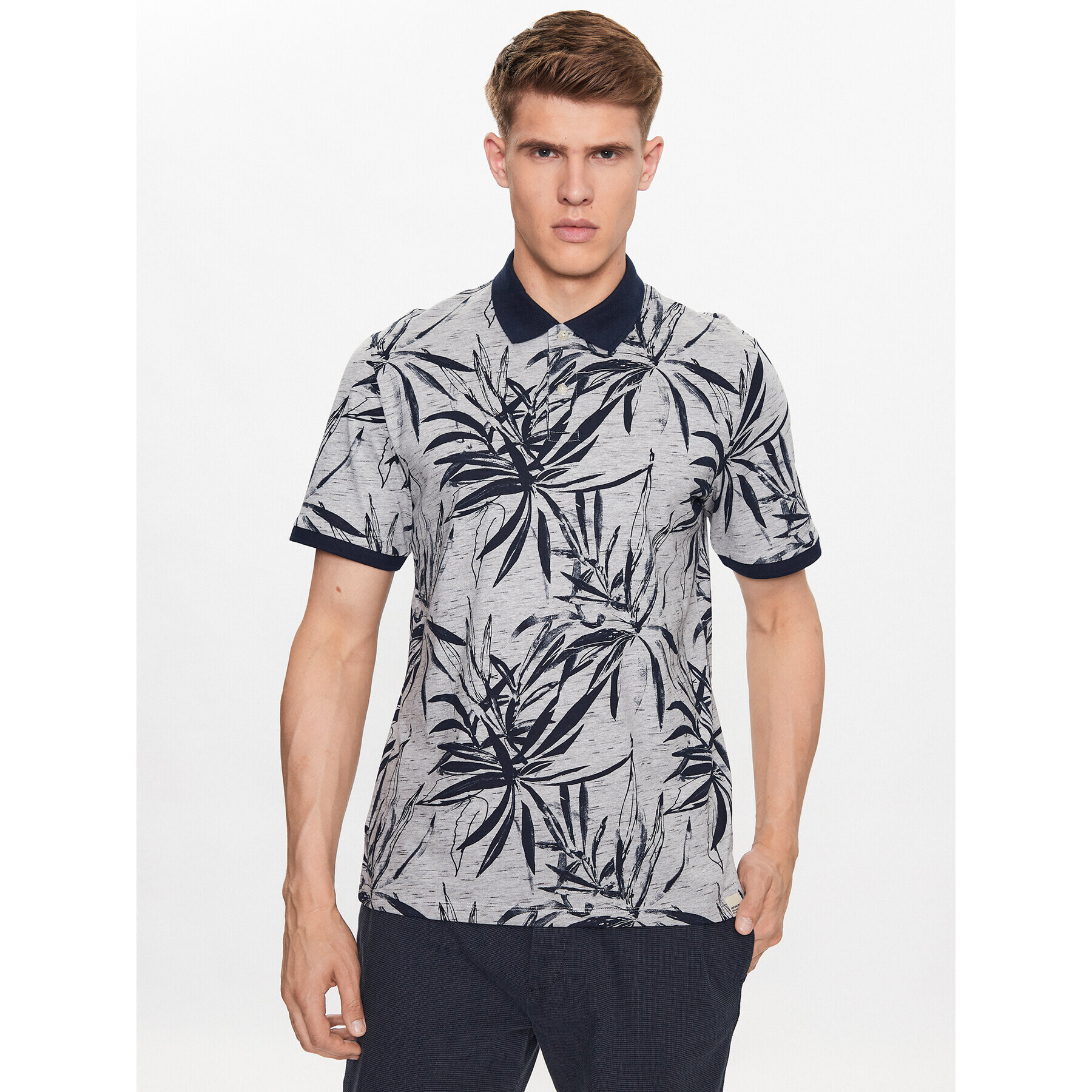 Jack&Jones Polokošeľa Crayon 12230268 Sivá Standard Fit - Pepit.sk