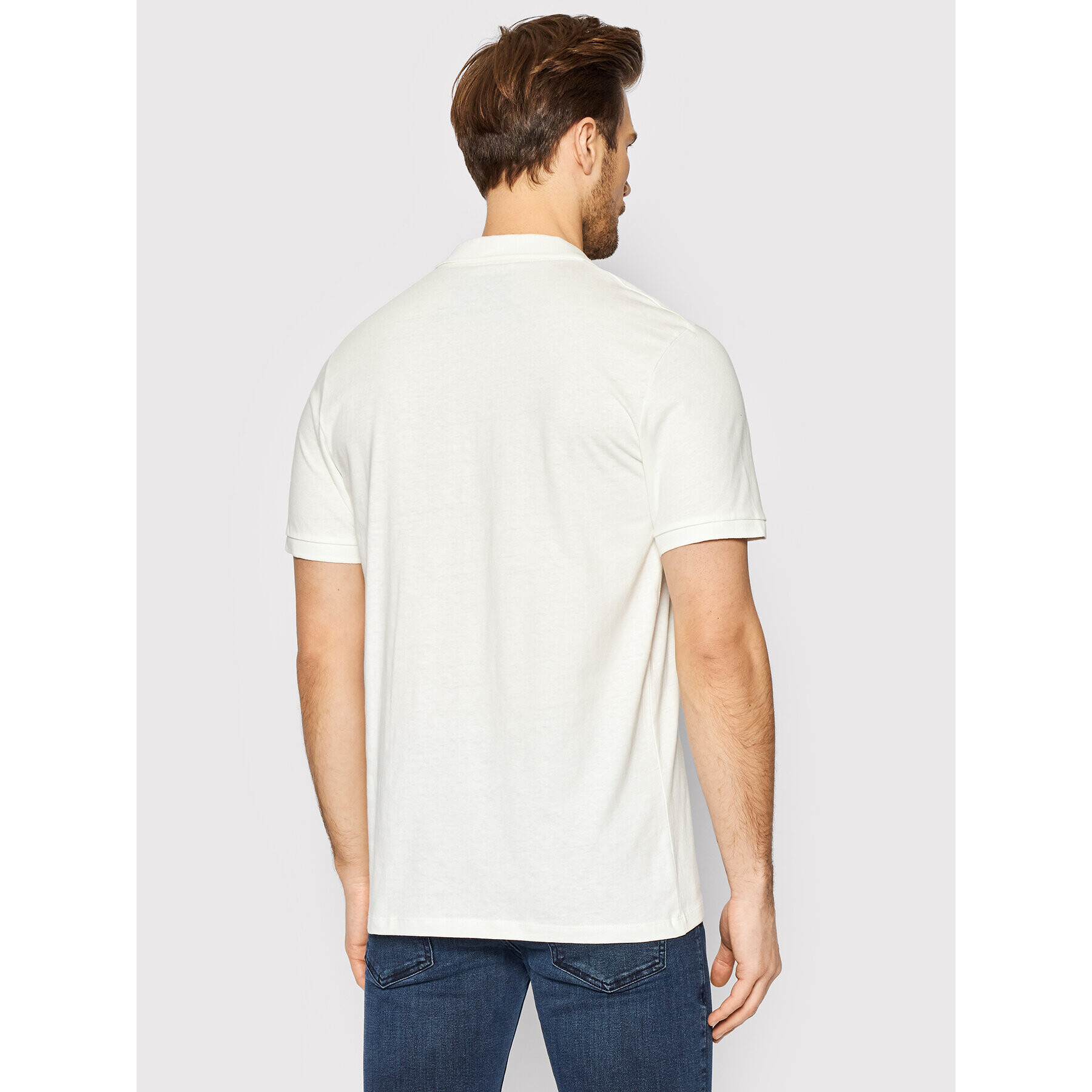 Jack&Jones Polokošeľa Linen Basic 12199714 Biela Regular Fit - Pepit.sk