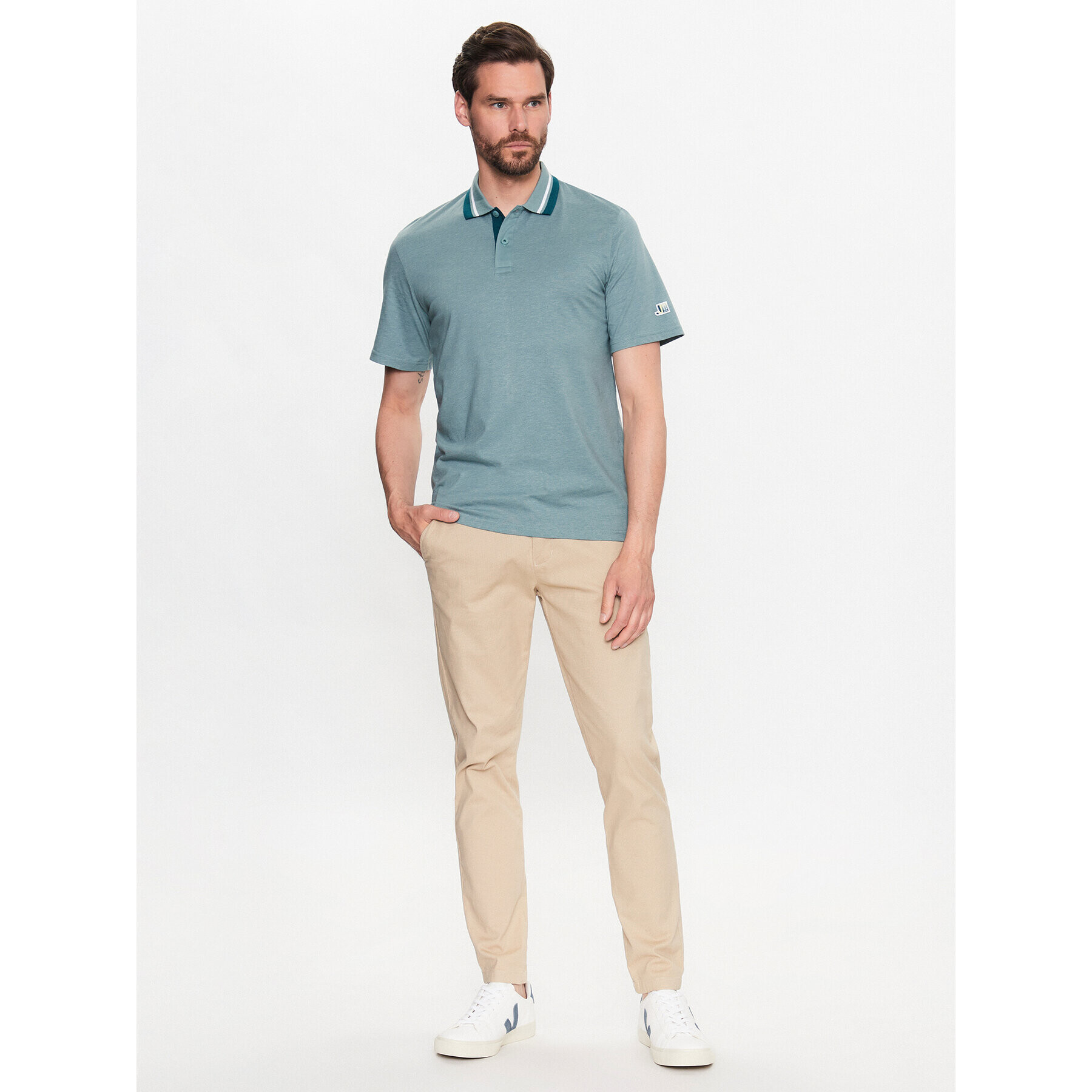 Jack&Jones Polokošeľa Logan 12229420 Zelená Standard Fit - Pepit.sk