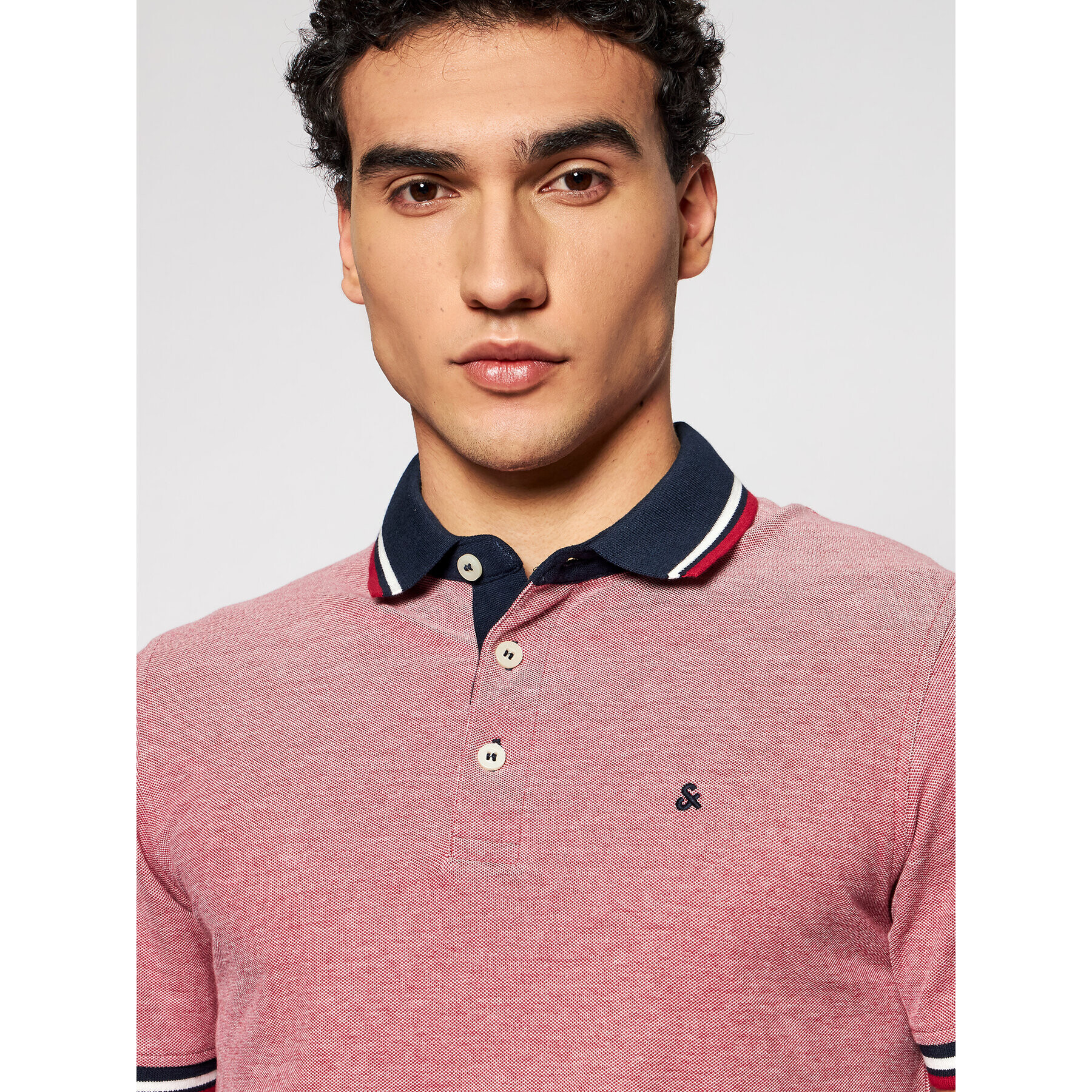 Jack&Jones Polokošeľa Paulos 12136668 Červená Slim Fit - Pepit.sk