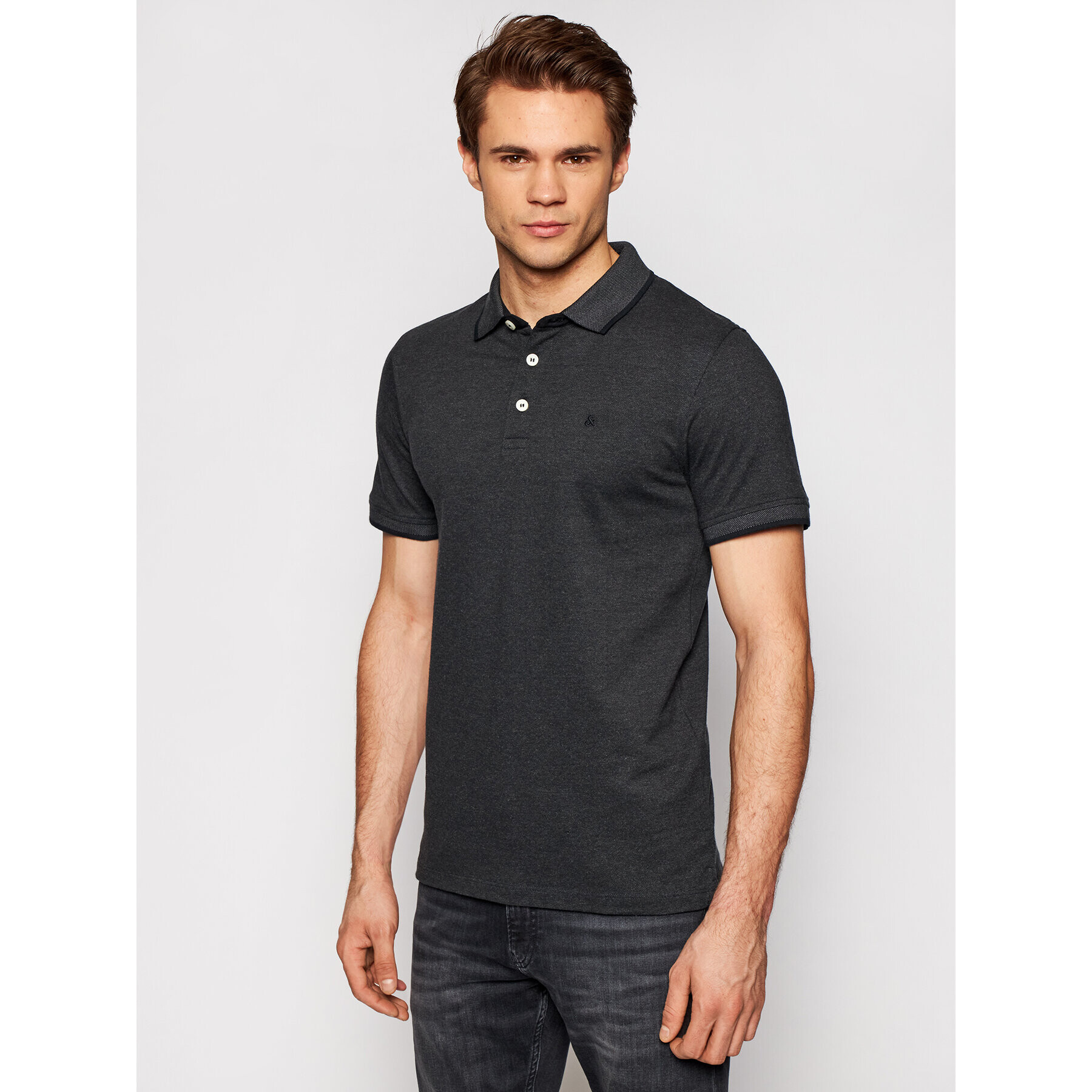 Jack&Jones Polokošeľa Paulos 12136668 Čierna Slim Fit - Pepit.sk