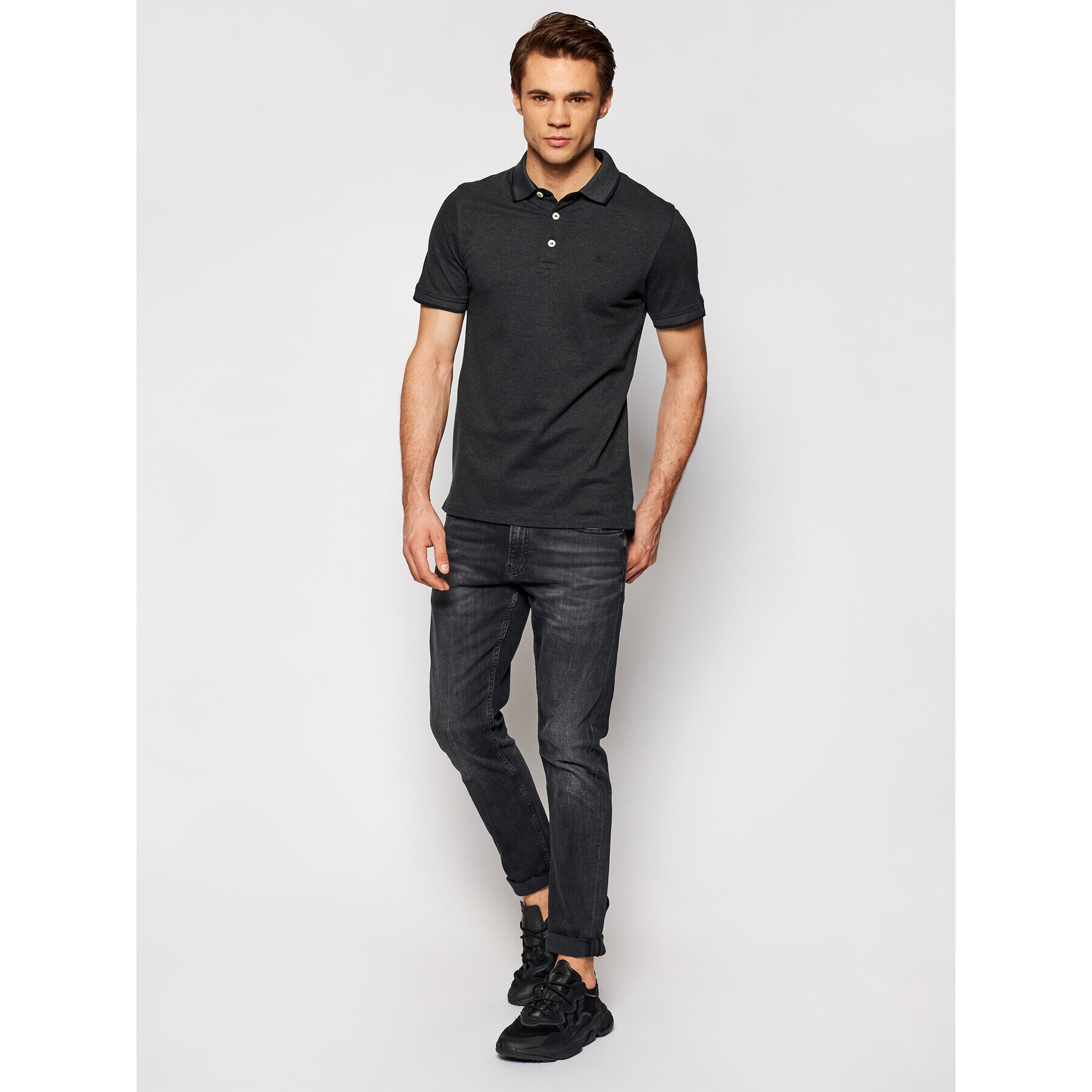 Jack&Jones Polokošeľa Paulos 12136668 Čierna Slim Fit - Pepit.sk