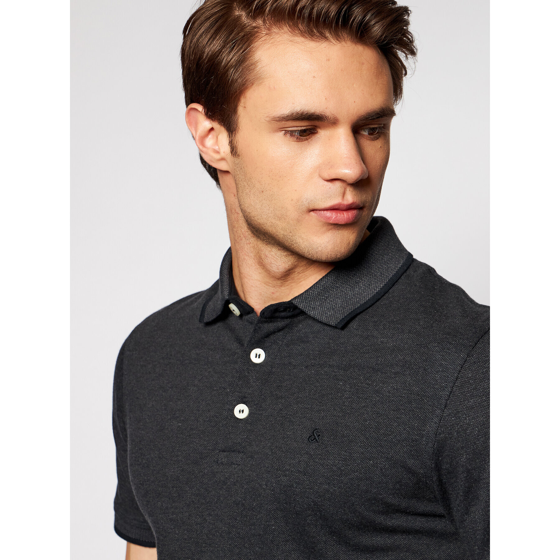 Jack&Jones Polokošeľa Paulos 12136668 Čierna Slim Fit - Pepit.sk