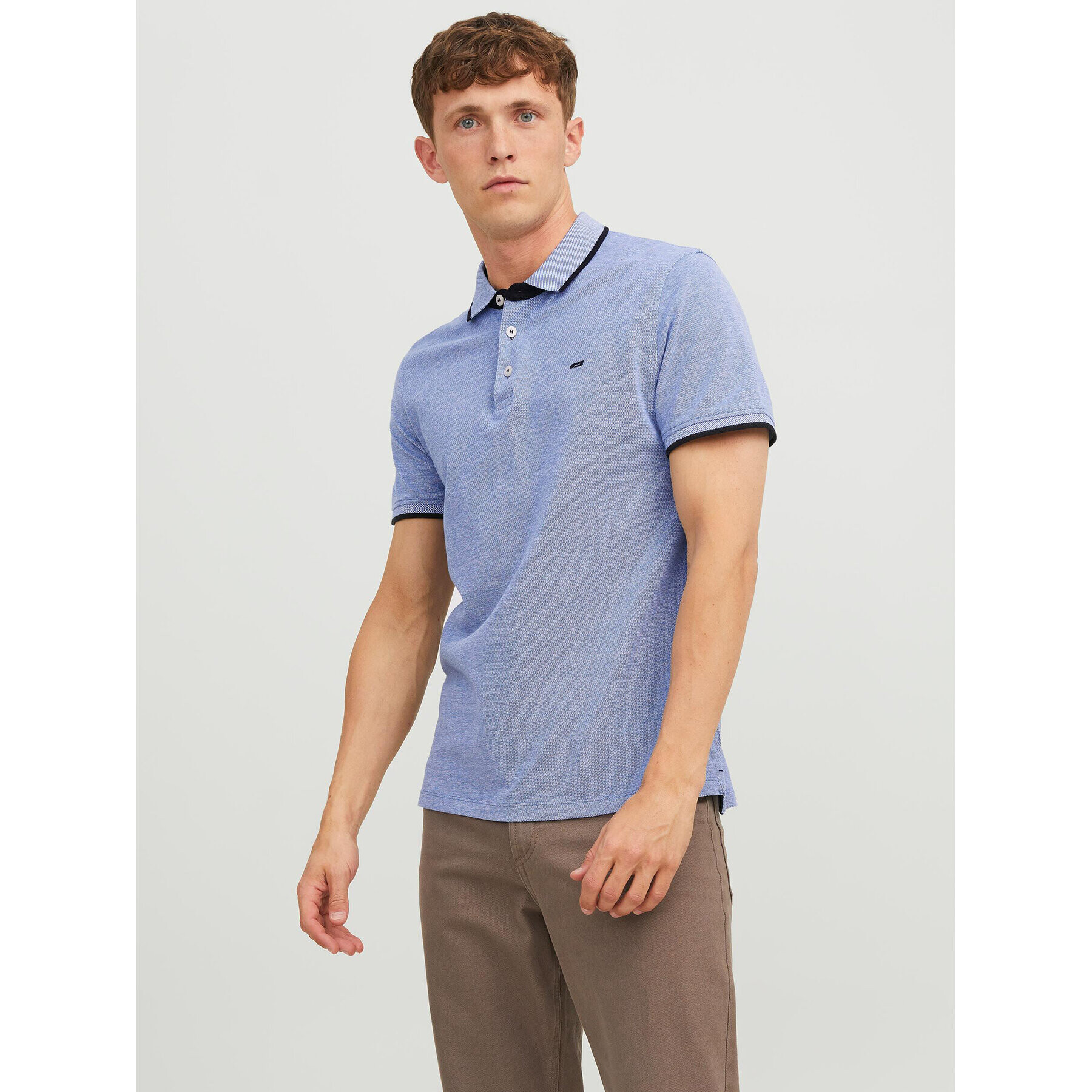 Jack&Jones Polokošeľa Paulos 12136668 Modrá Slim Fit - Pepit.sk