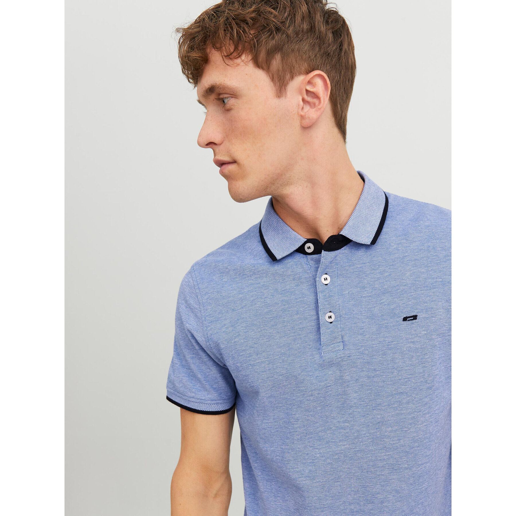 Jack&Jones Polokošeľa Paulos 12136668 Modrá Slim Fit - Pepit.sk