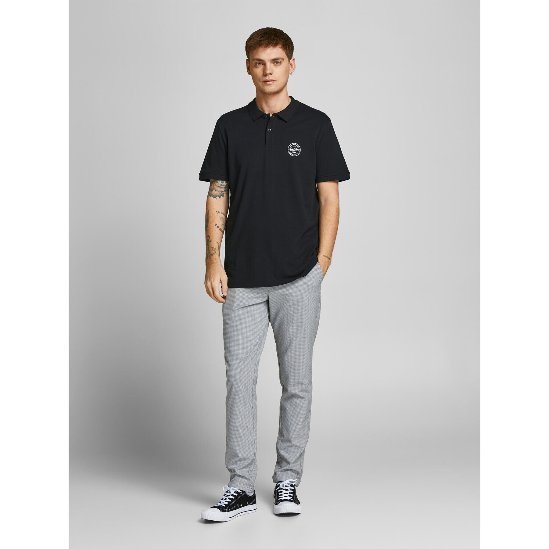 Jack&Jones Polokošeľa Shark 12205025 Čierna Slim Fit - Pepit.sk