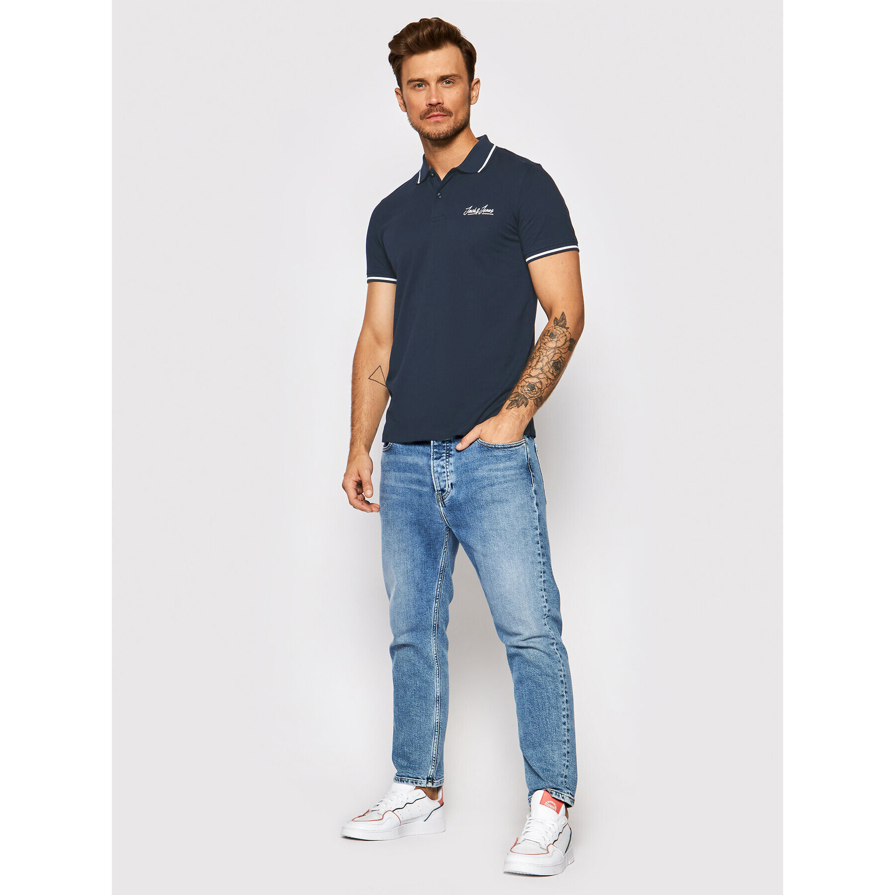 Jack&Jones Polokošeľa Tons 12186778 Tmavomodrá Regular Fit - Pepit.sk