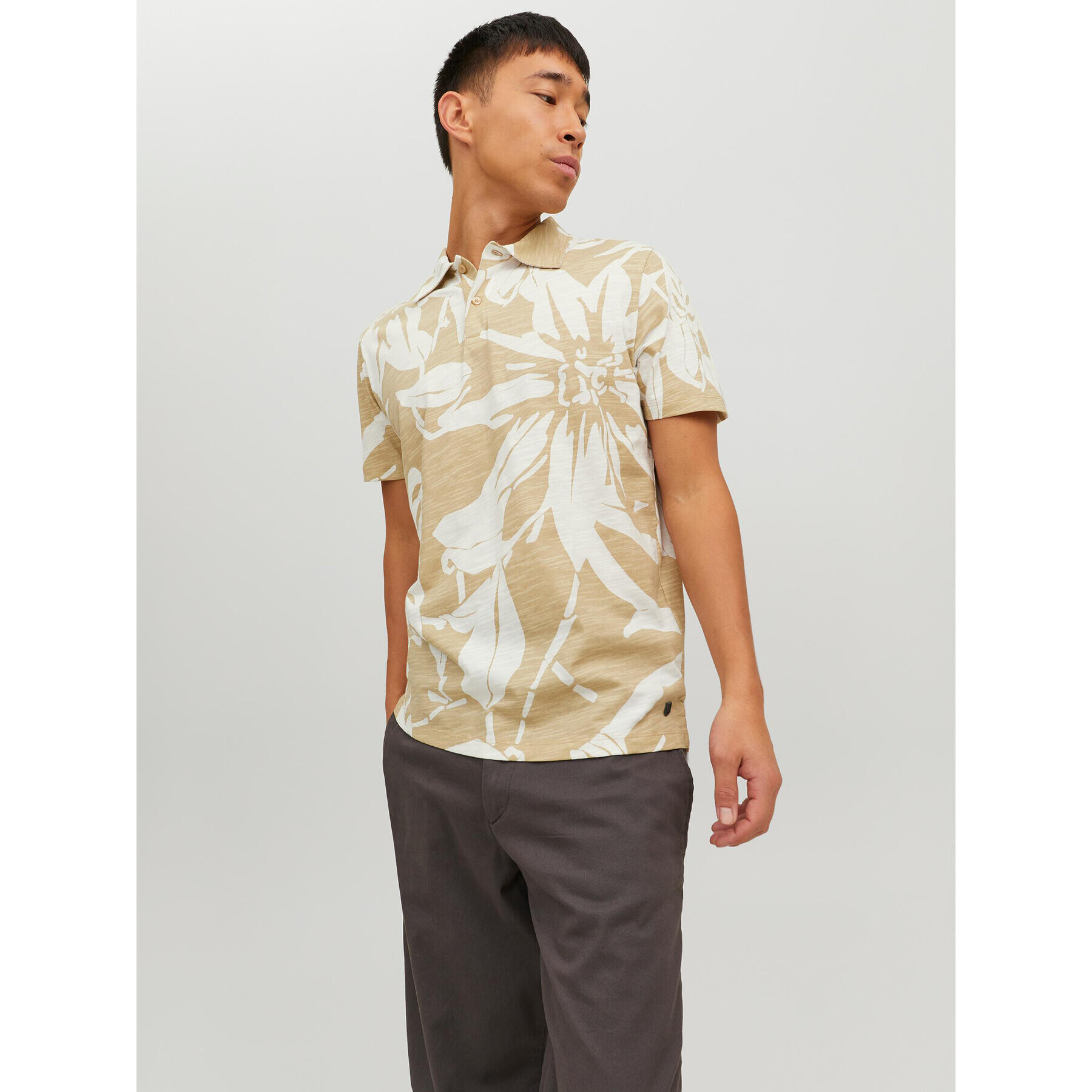 Jack&Jones Polokošeľa Tropic 12210827 Béžová Regular Fit - Pepit.sk