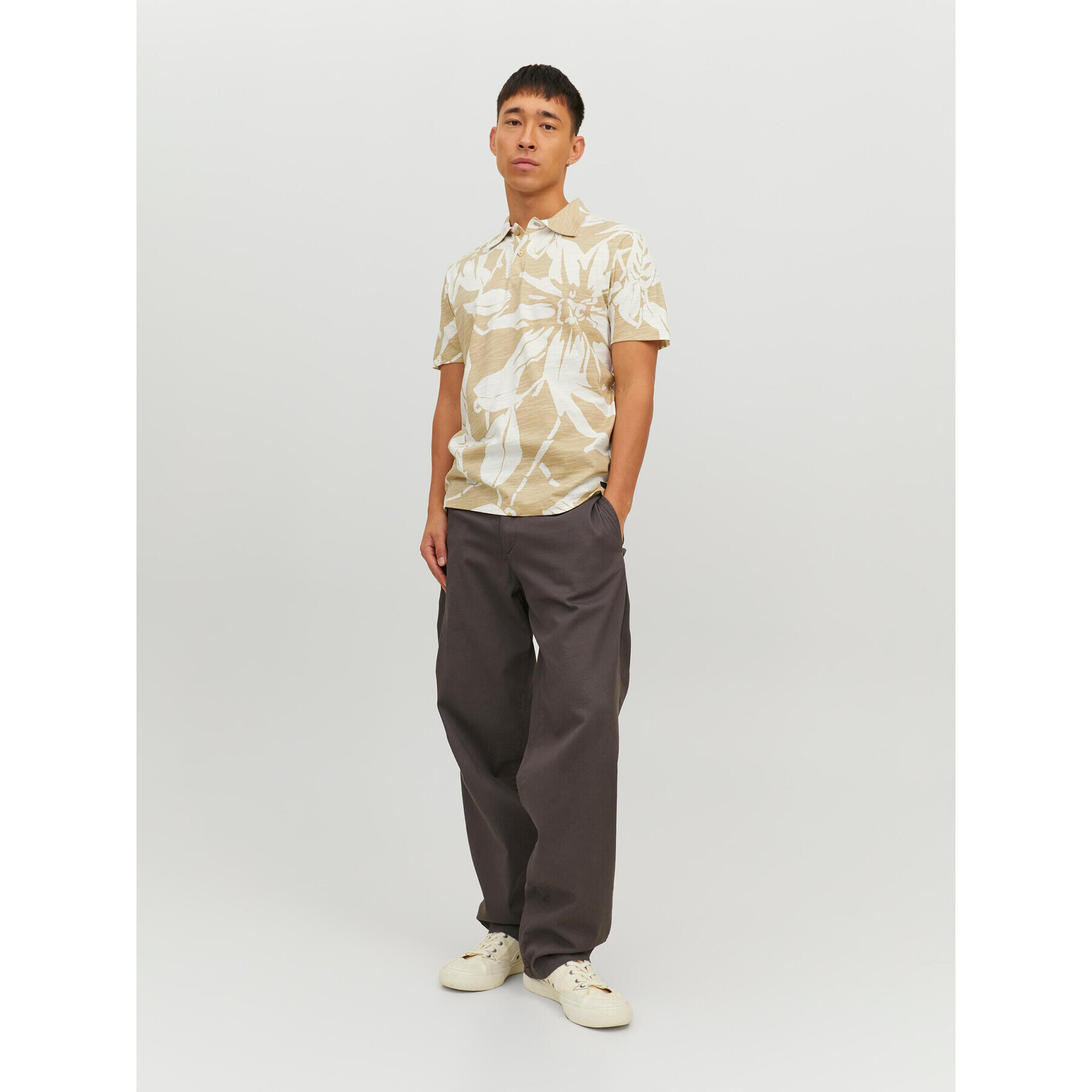 Jack&Jones Polokošeľa Tropic 12210827 Béžová Regular Fit - Pepit.sk