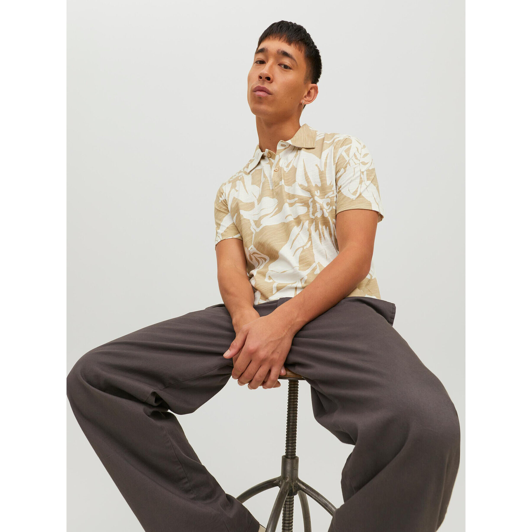 Jack&Jones Polokošeľa Tropic 12210827 Béžová Regular Fit - Pepit.sk