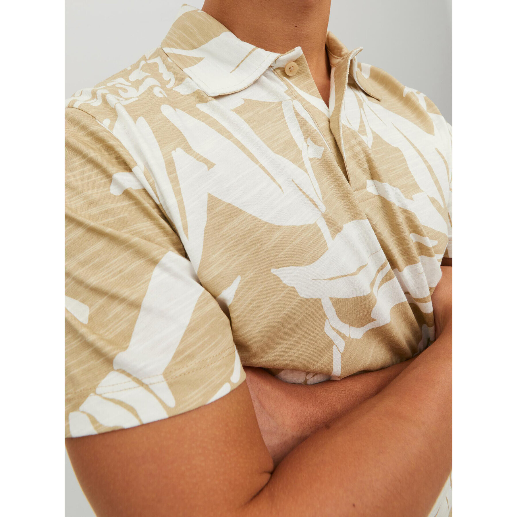 Jack&Jones Polokošeľa Tropic 12210827 Béžová Regular Fit - Pepit.sk