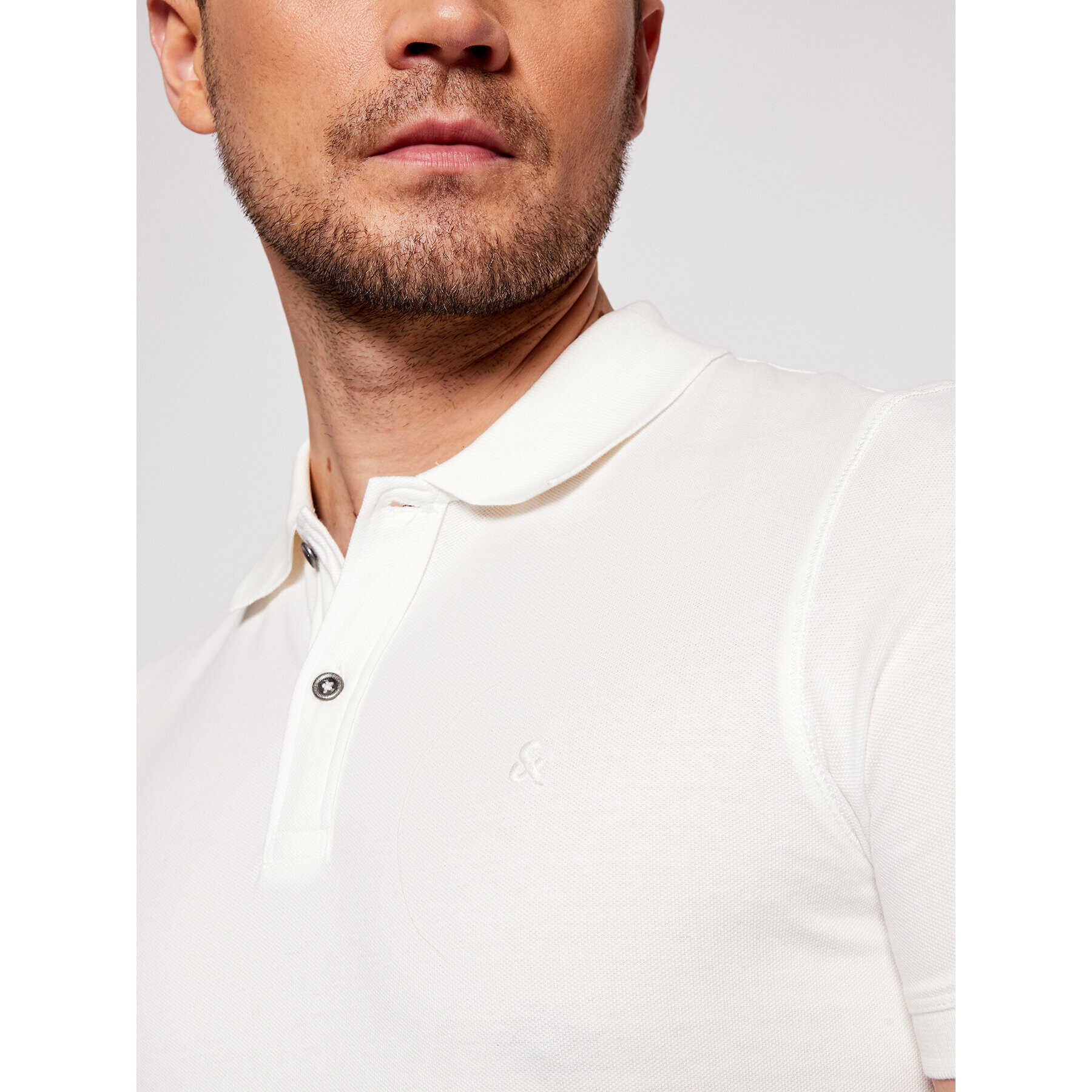 Jack&Jones Polokošeľa Washed Polo 12180890 Biela Slim Fit - Pepit.sk