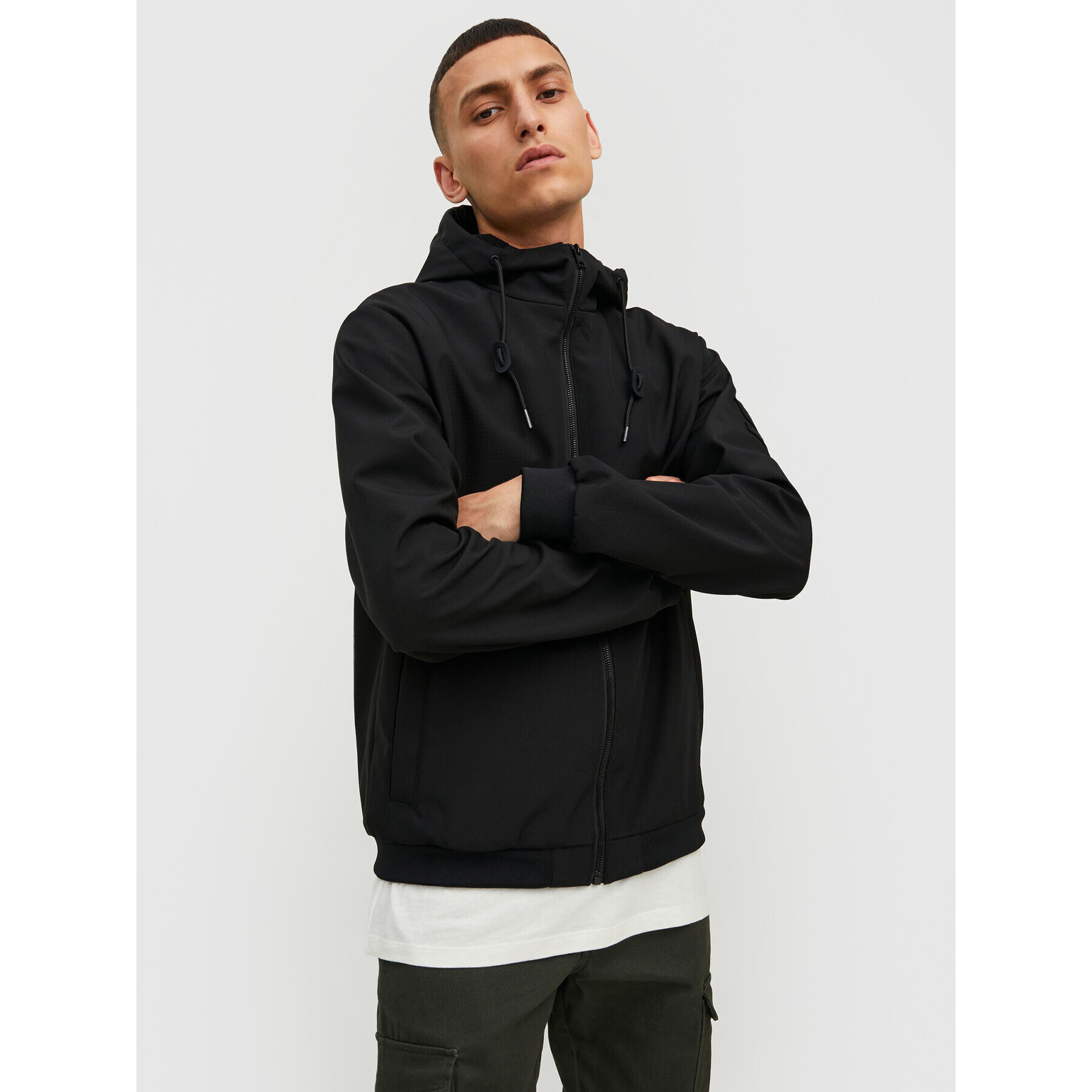 Jack&Jones Prechodná bunda Classic Waffle 12215818 Čierna Regular Fit - Pepit.sk