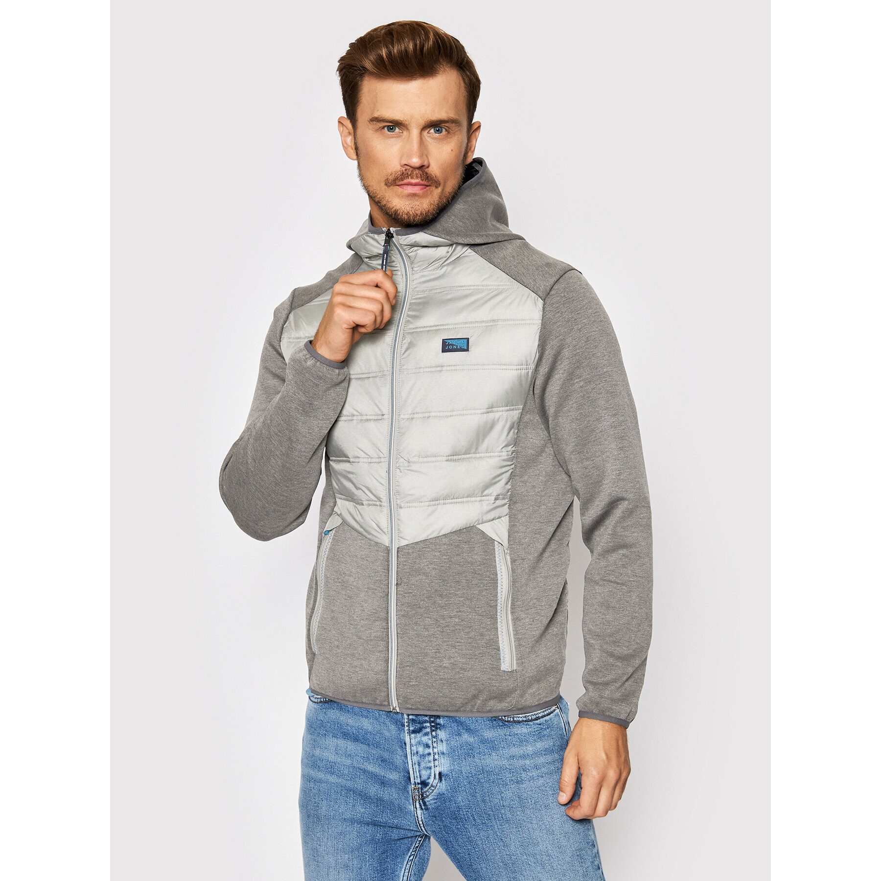 Jack&Jones Prechodná bunda Toby Hybrid 12184739 Sivá Regular Fit - Pepit.sk