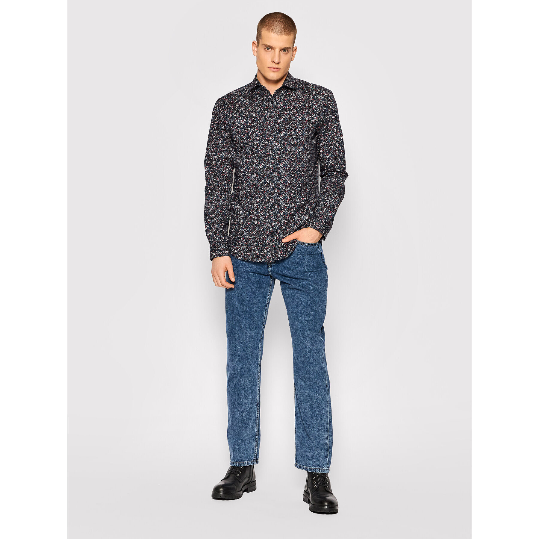 Jack&Jones PREMIUM Košeľa Blackburn 12197347 Tmavomodrá Slim Fit - Pepit.sk