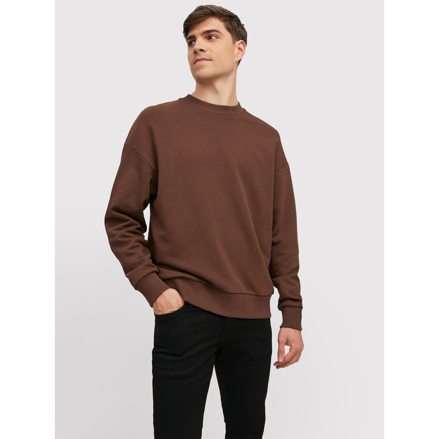 Jack&Jones PREMIUM Mikina Blakam 12206439 Hnedá Oversize - Pepit.sk