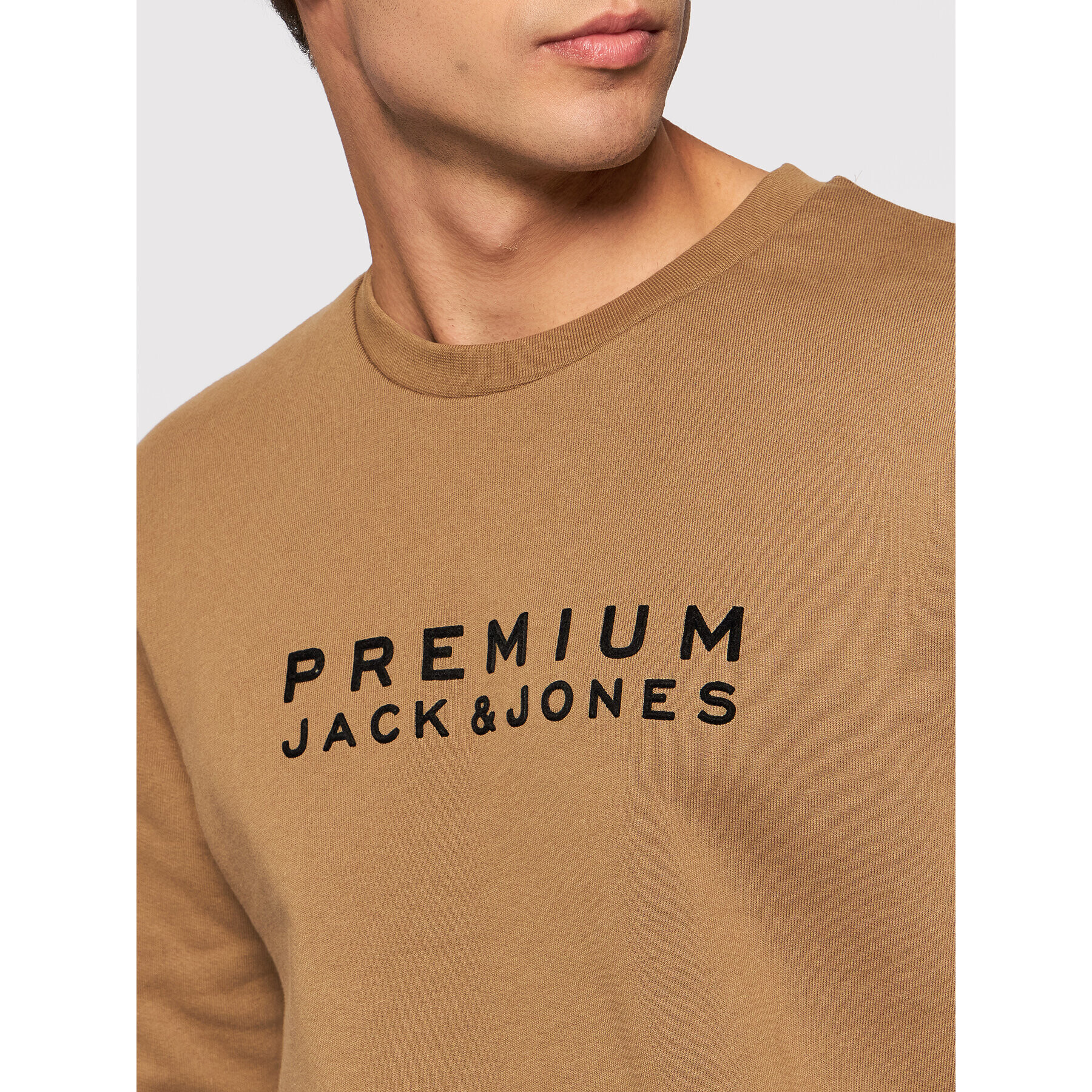 Jack&Jones PREMIUM Mikina Blalogo 12195086 Hnedá Regular Fit - Pepit.sk