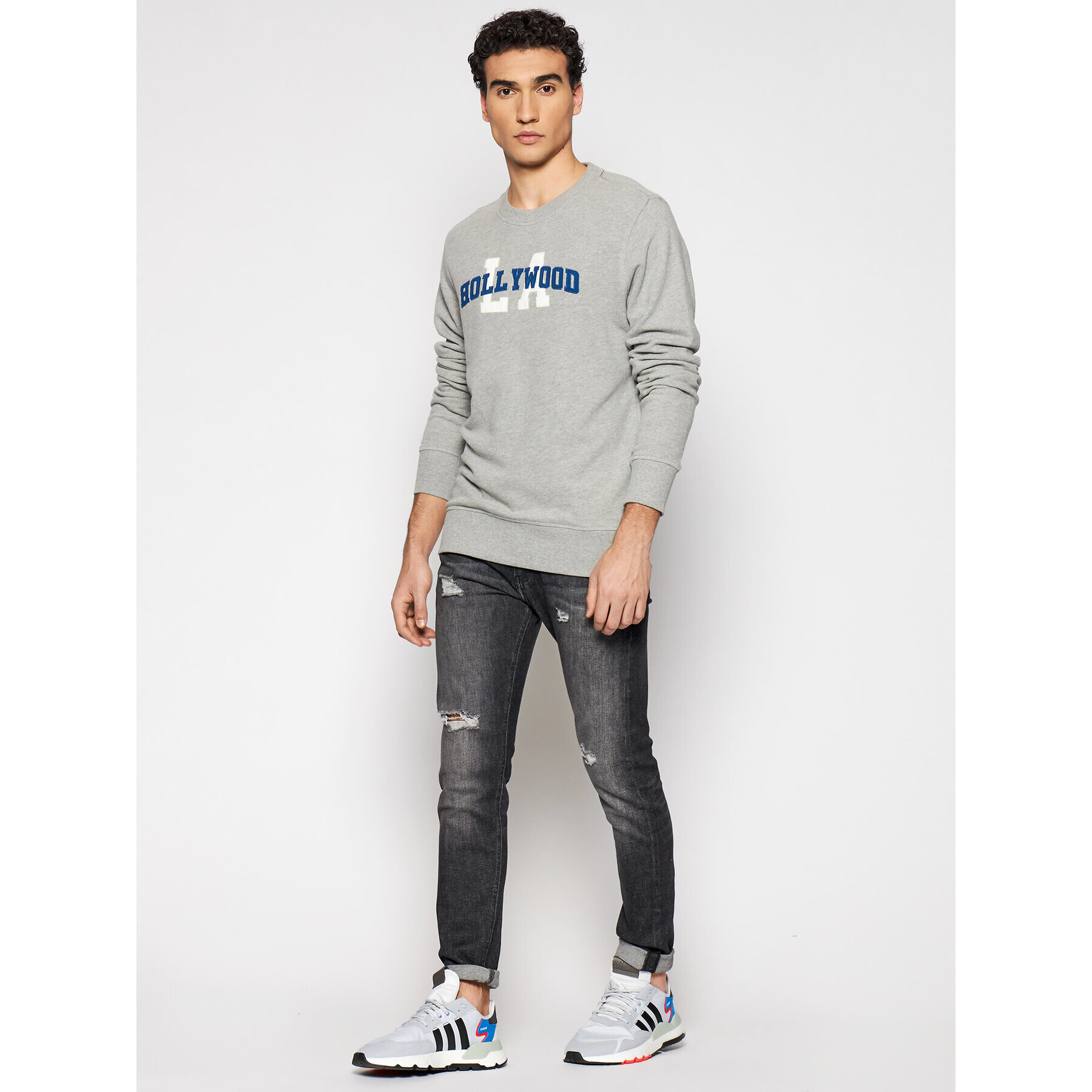 Jack&Jones PREMIUM Mikina Bluterence 12183539 Sivá Regular Fit - Pepit.sk