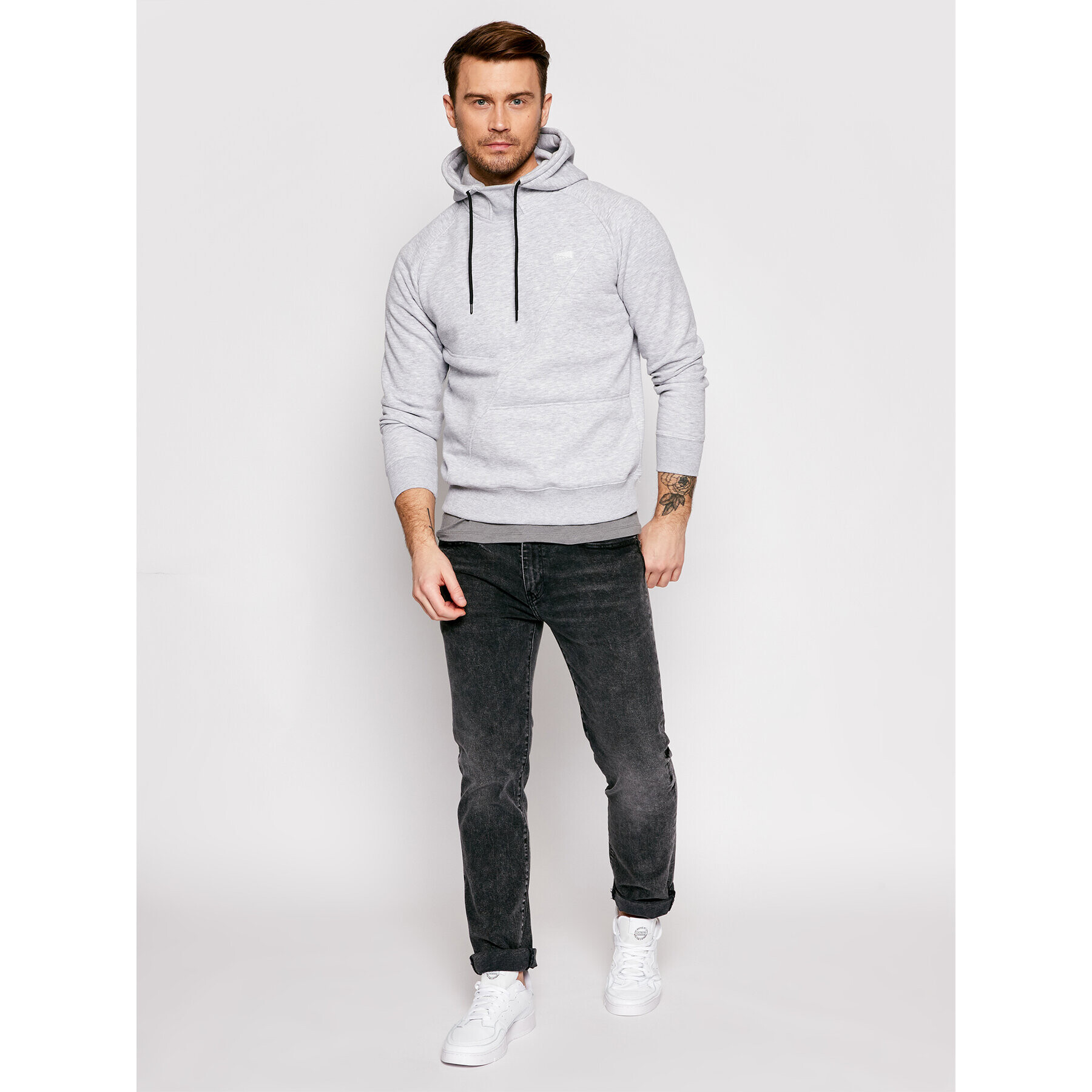 Jack&Jones PREMIUM Mikina Ponn 12187221 Sivá Regular Fit - Pepit.sk