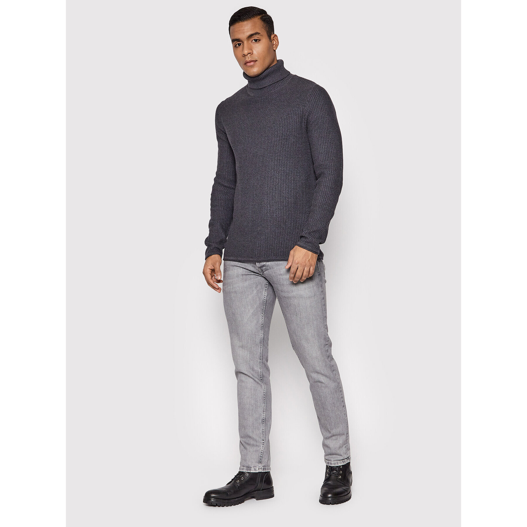 Jack&Jones PREMIUM Rolák Blucarlos 12199940 Sivá Regular Fit - Pepit.sk