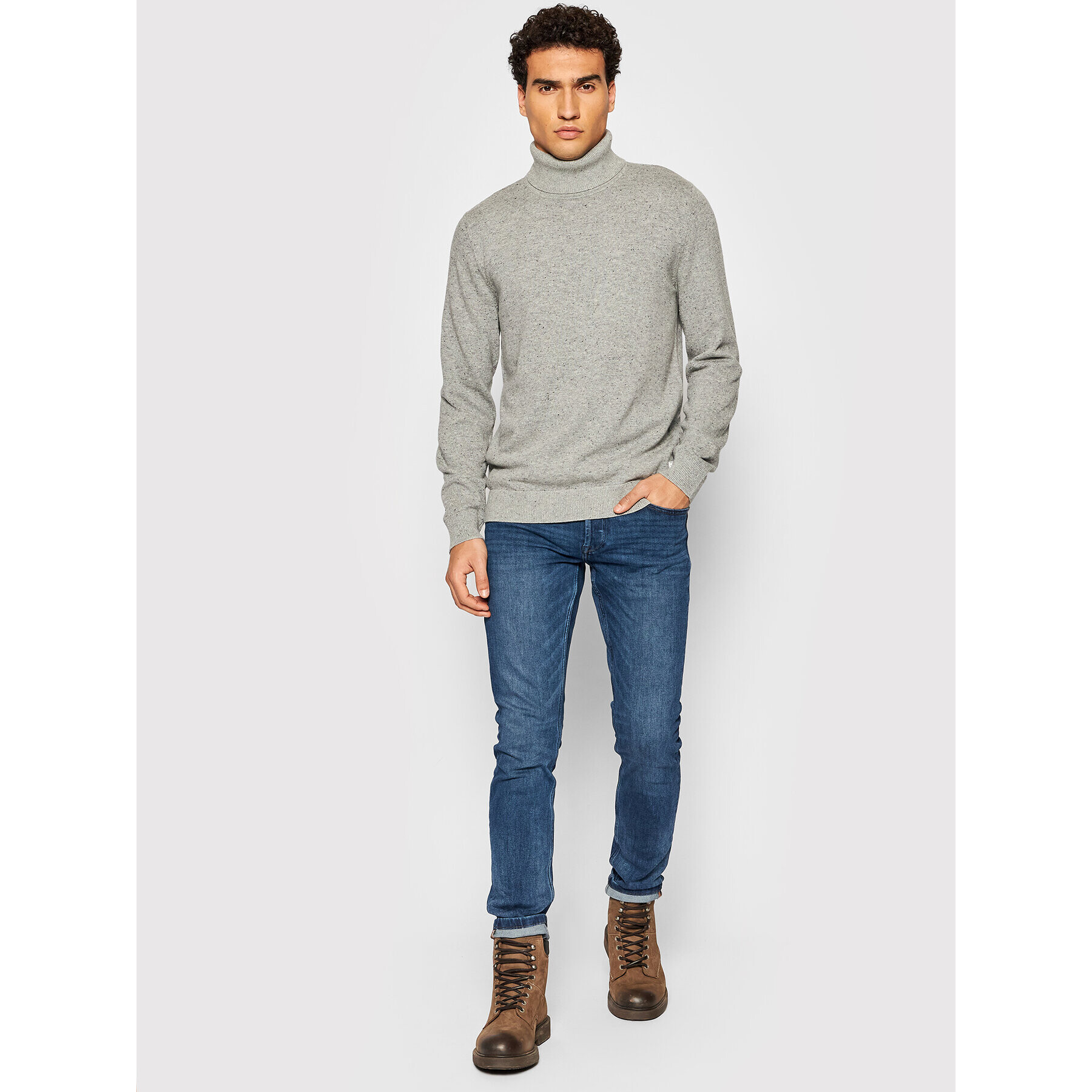 Jack&Jones PREMIUM Rolák Morris 12192496 Sivá Regular Fit - Pepit.sk