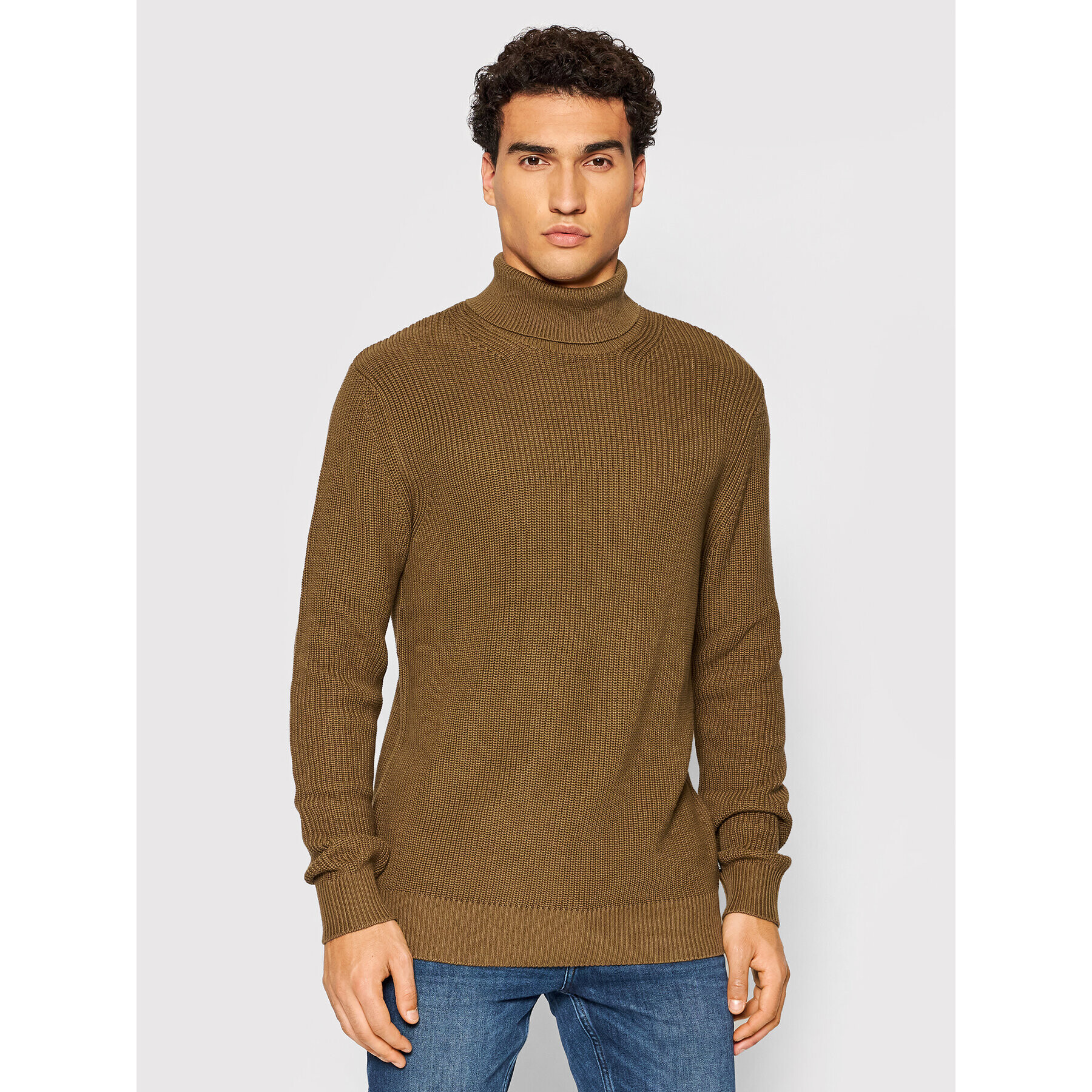 Jack&Jones PREMIUM Rolák Well 12193094 Zelená Regular Fit - Pepit.sk