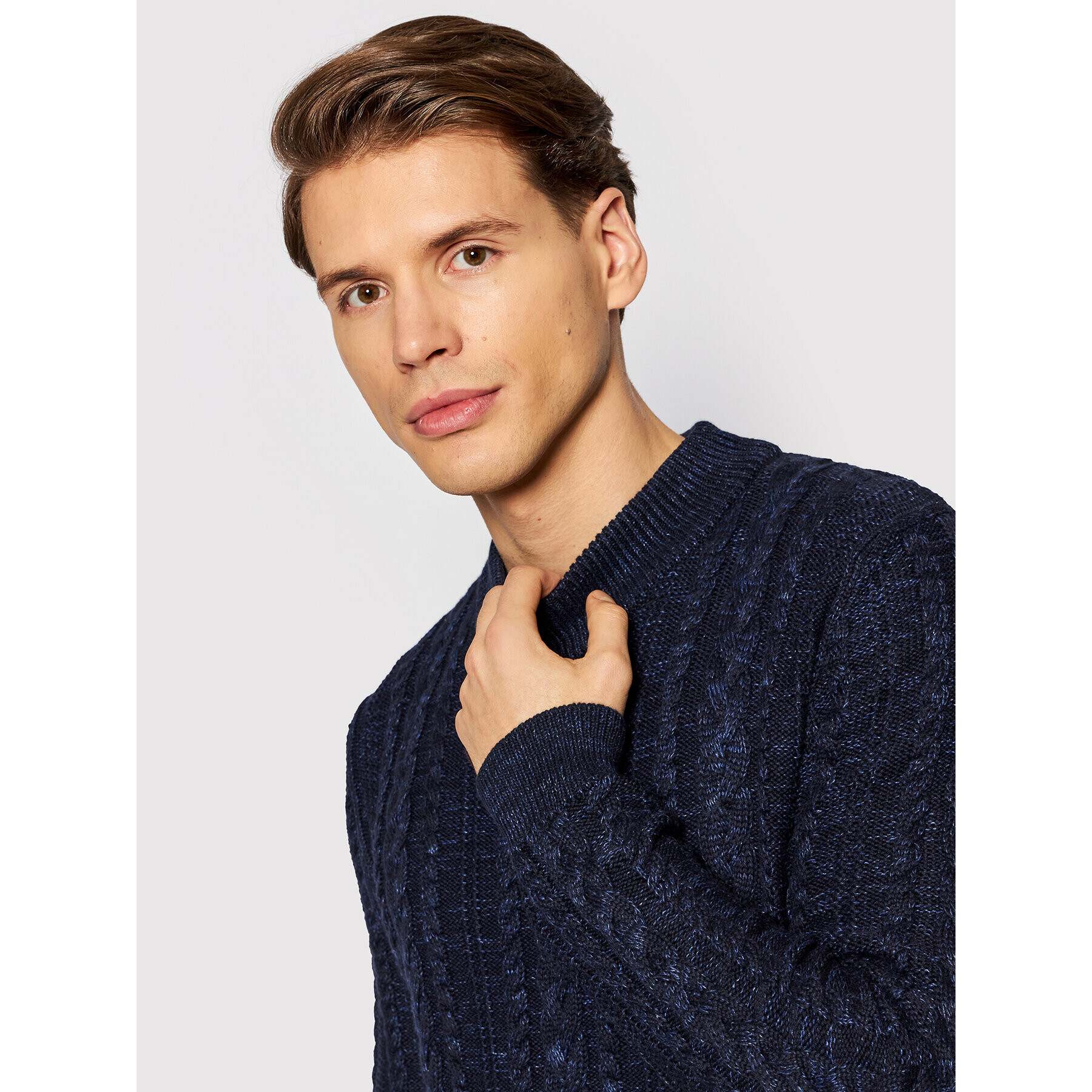 Jack&Jones PREMIUM Sveter Albert 12192509 Tmavomodrá Regular Fit - Pepit.sk