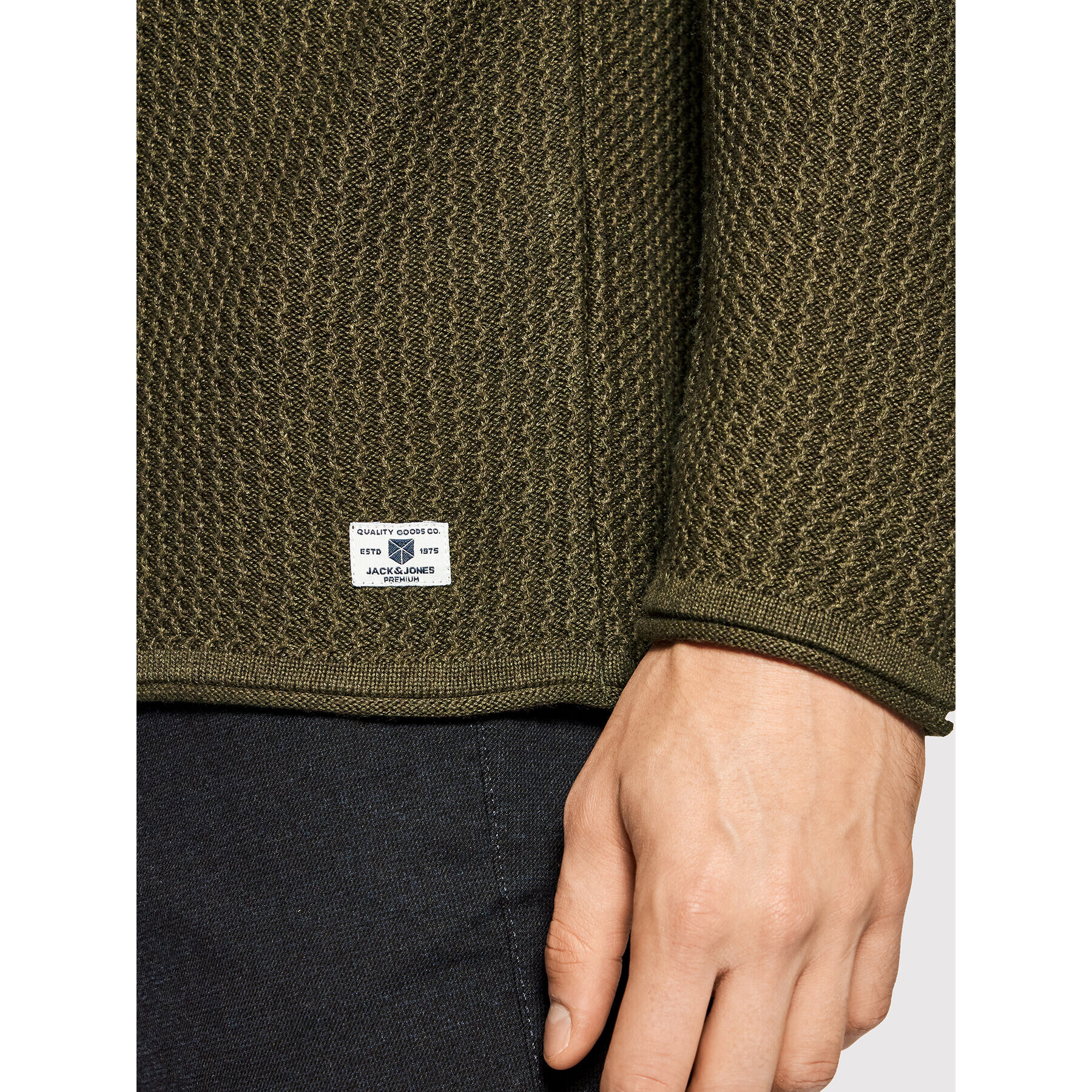 Jack&Jones PREMIUM Sveter Carlos 12179861 Zelená Regular Fit - Pepit.sk