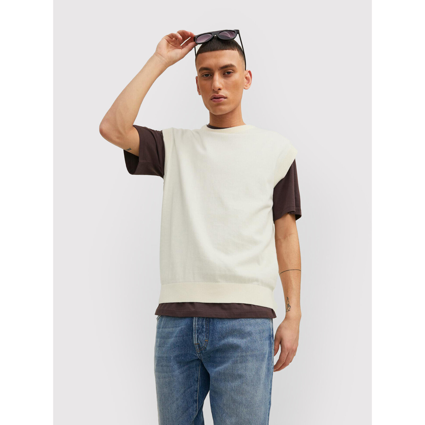 Jack&Jones PREMIUM Sveter Lasse 12210345 Béžová Regular Fit - Pepit.sk