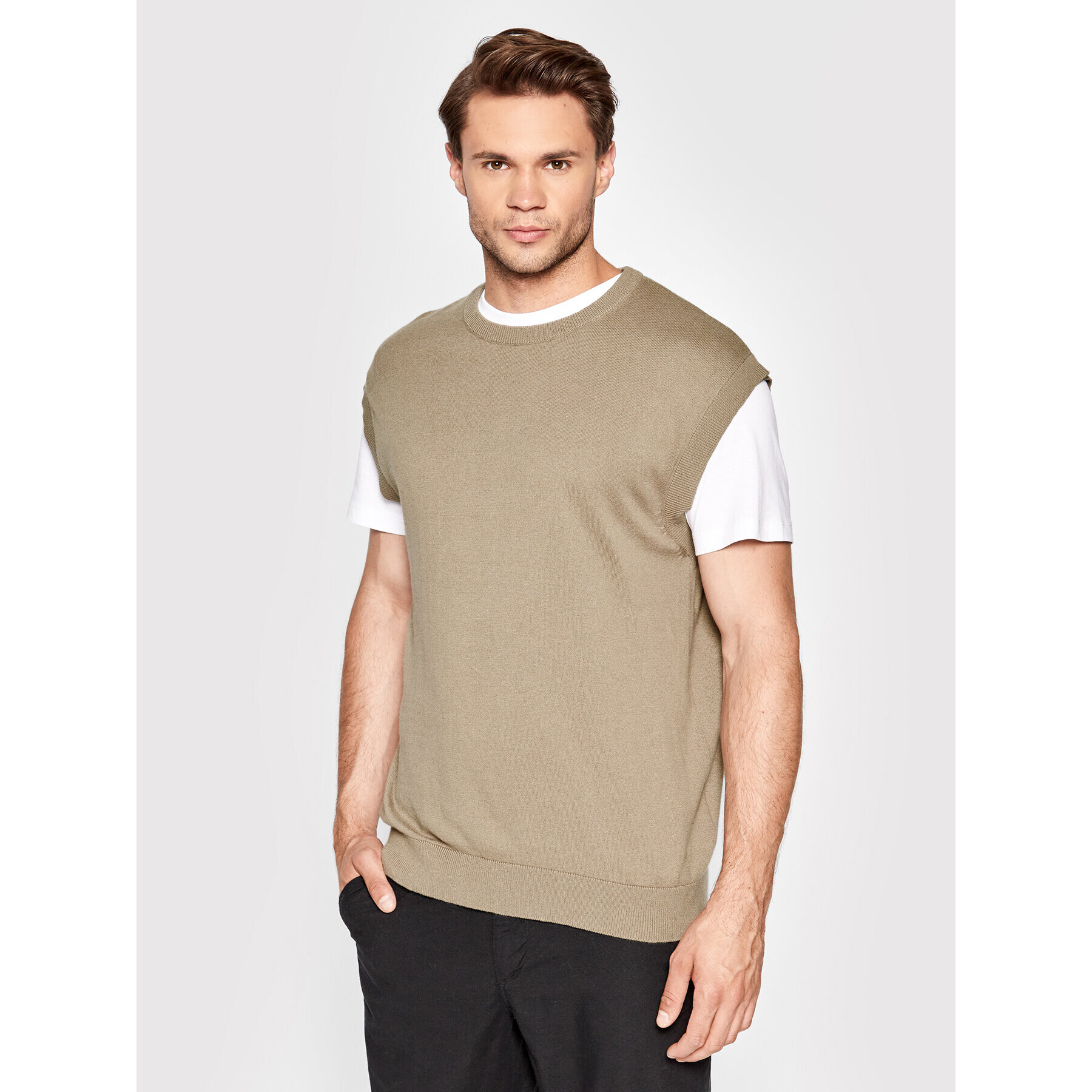 Jack&Jones PREMIUM Sveter Lasse 12210345 Hnedá Regular Fit - Pepit.sk