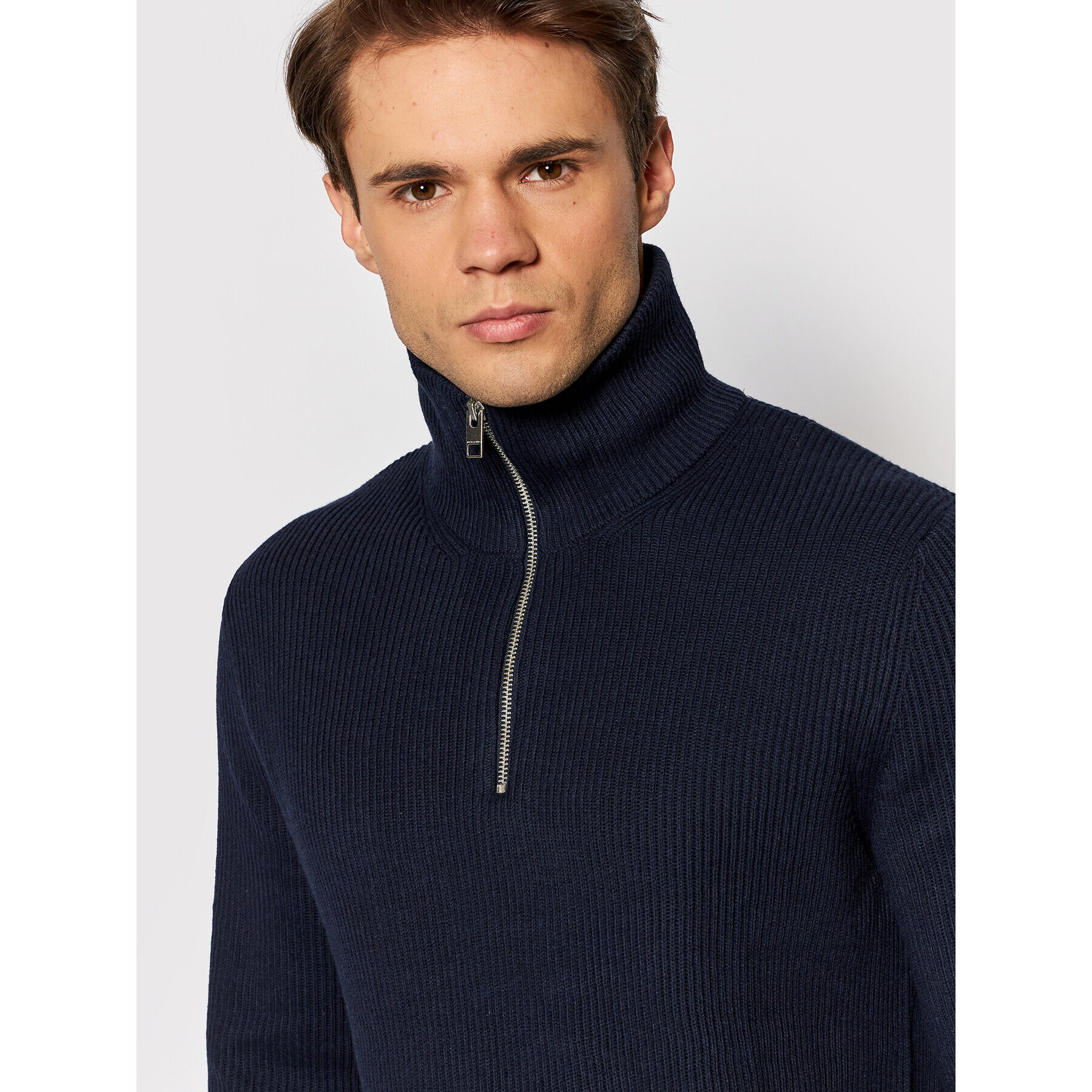 Jack&Jones PREMIUM Sveter Perfect 12193527 Tmavomodrá Regular Fit - Pepit.sk