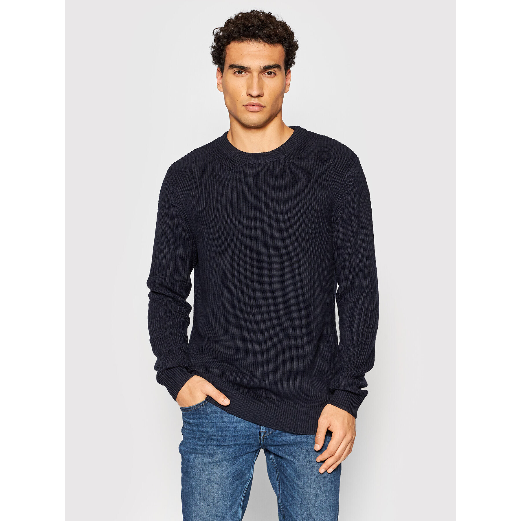 Jack&Jones PREMIUM Sveter Well 12193093 Tmavomodrá Regular Fit - Pepit.sk