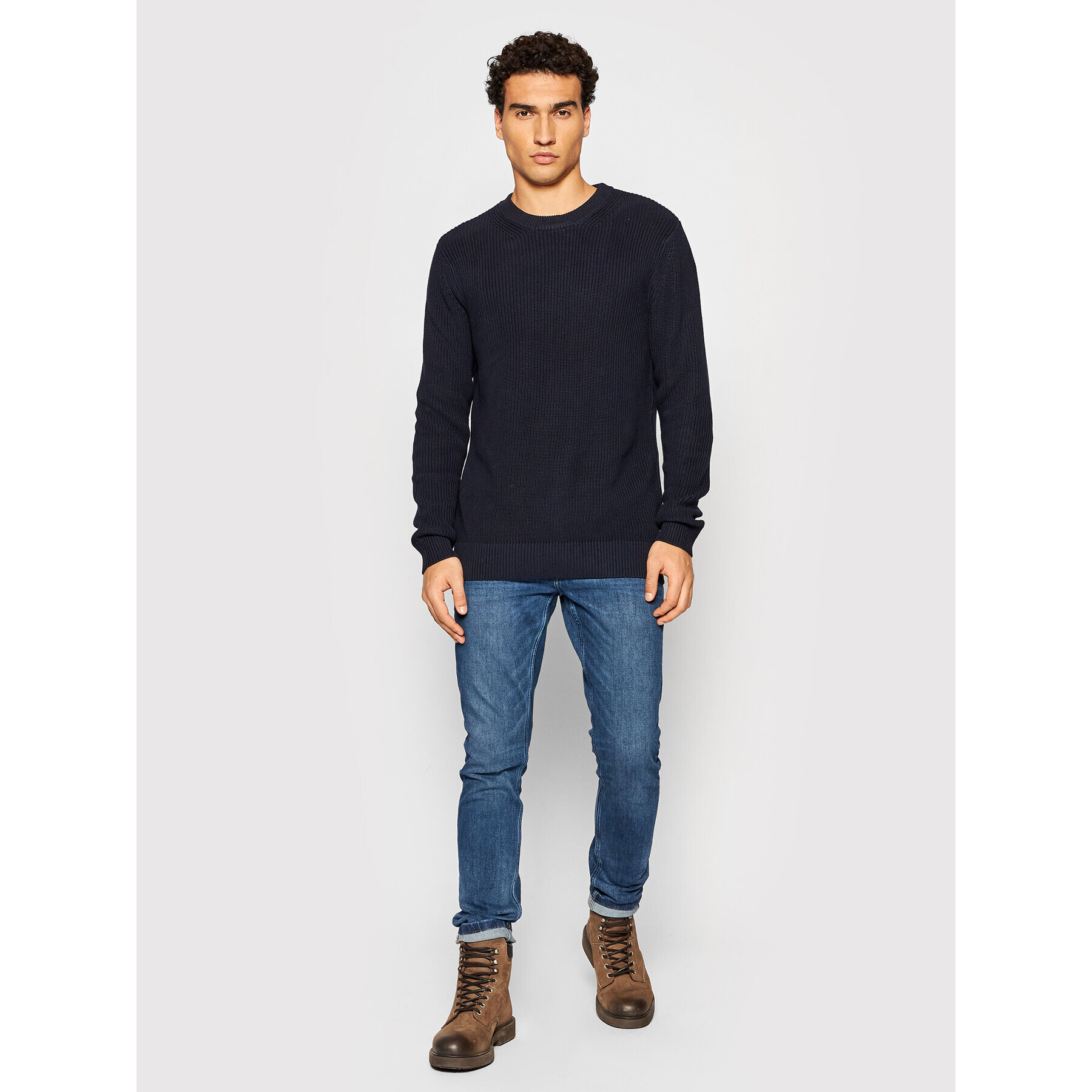 Jack&Jones PREMIUM Sveter Well 12193093 Tmavomodrá Regular Fit - Pepit.sk