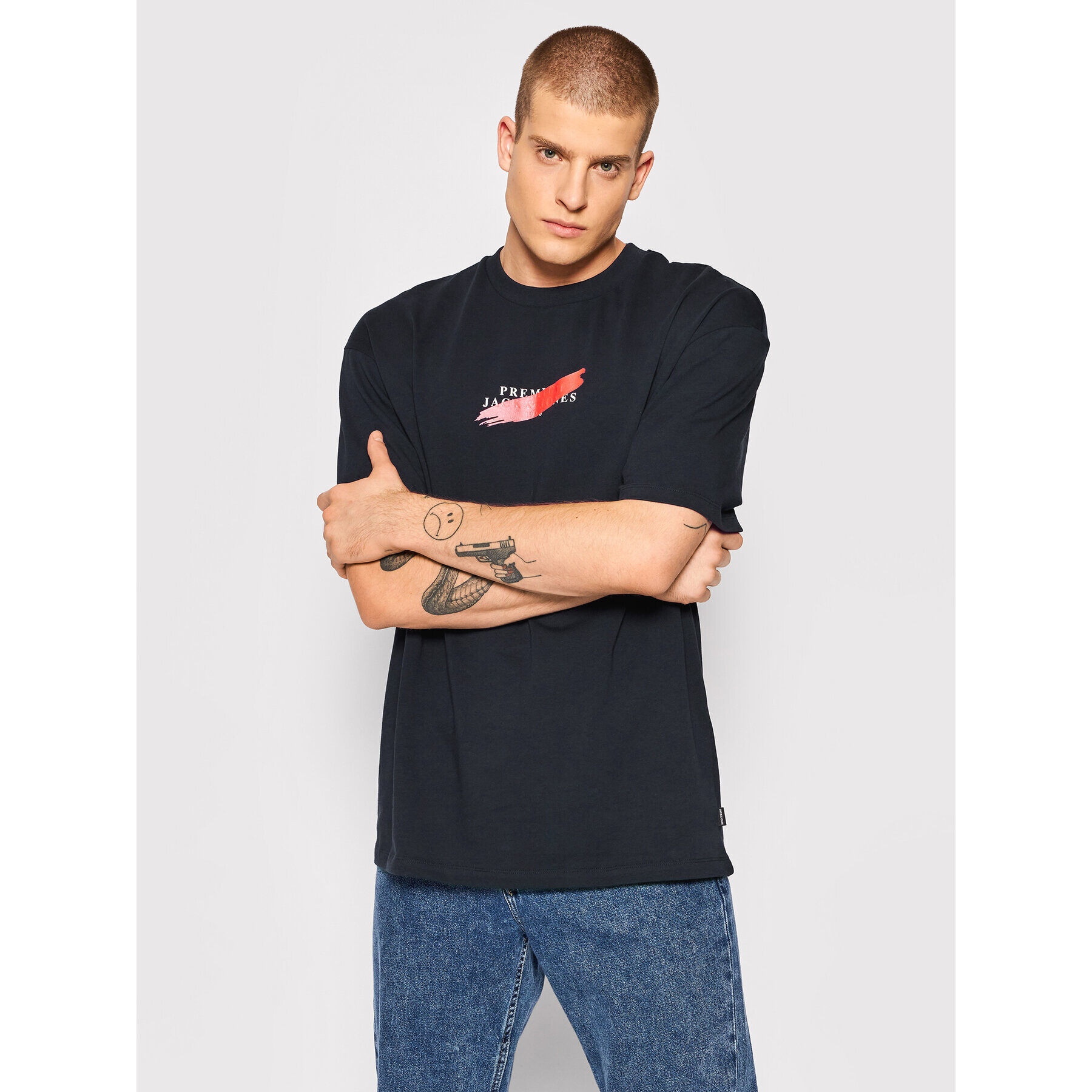 Jack&Jones PREMIUM Tričko Pond 12198357 Tmavomodrá Relaxed Fit - Pepit.sk