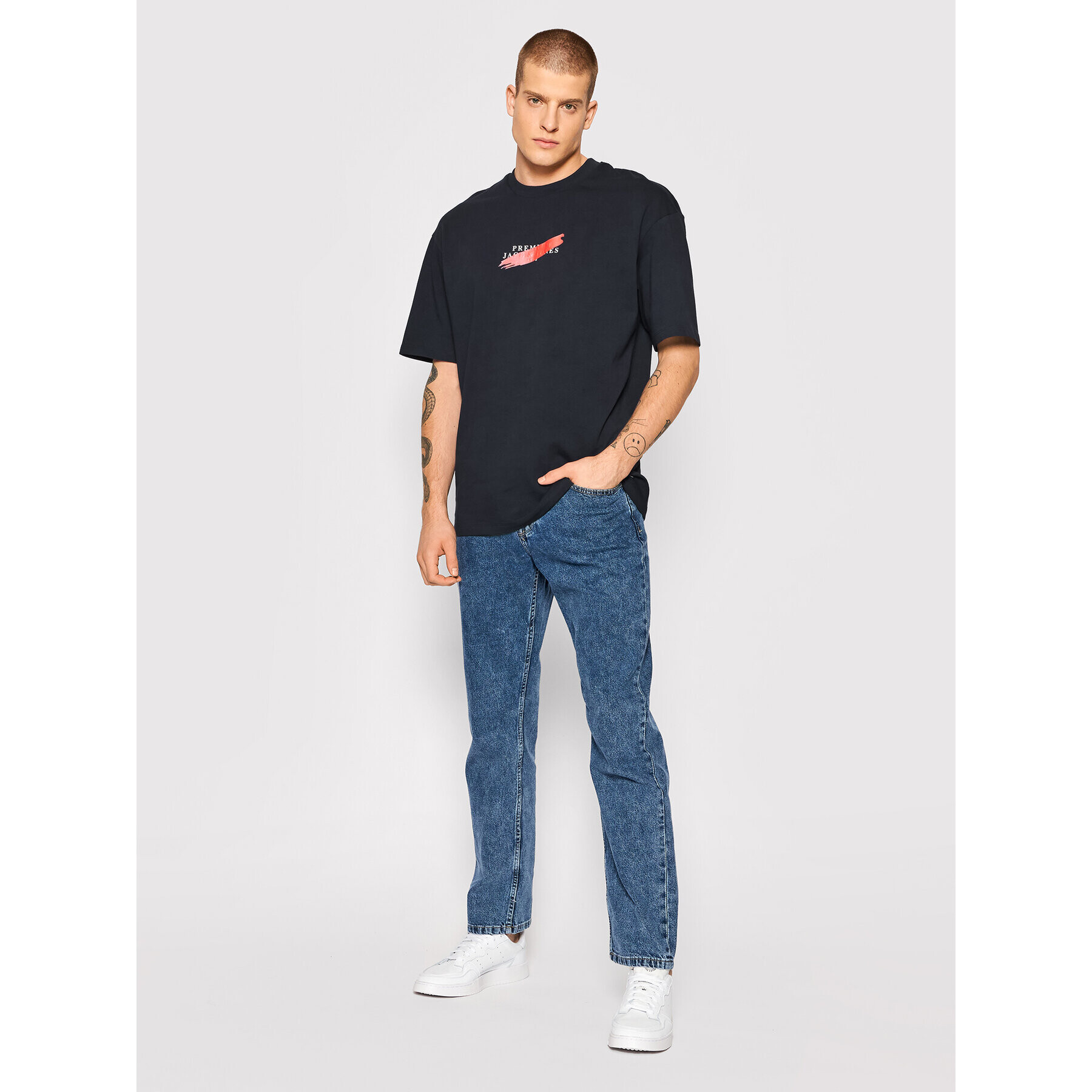 Jack&Jones PREMIUM Tričko Pond 12198357 Tmavomodrá Relaxed Fit - Pepit.sk