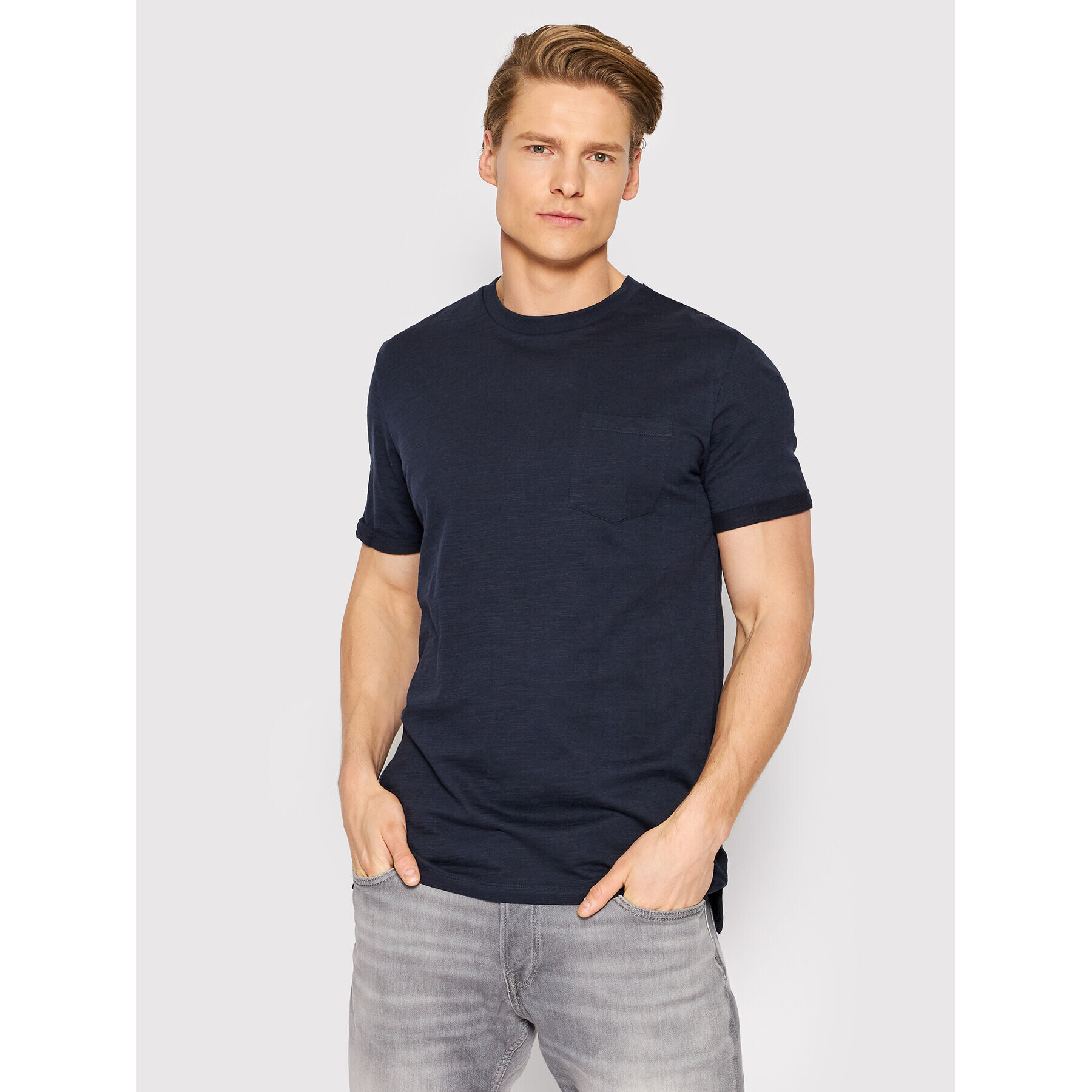 Jack&Jones PREMIUM Tričko Tropic 12203772 Tmavomodrá Regular Fit - Pepit.sk