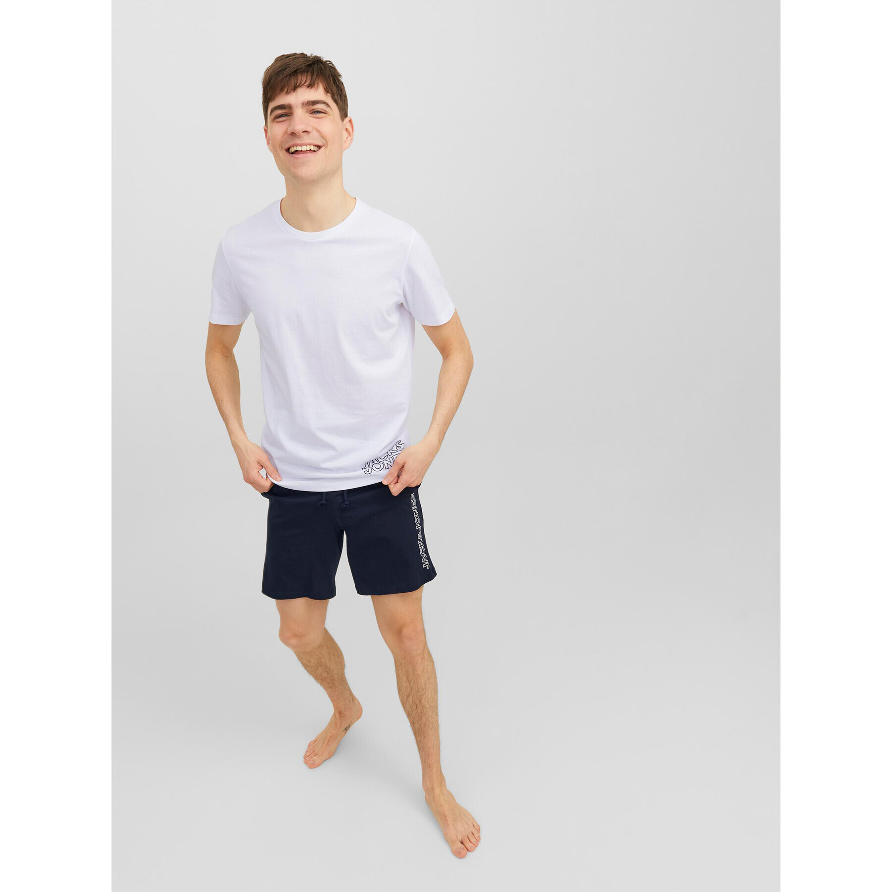 Jack&Jones Pyžamo 12245905 Biela Standard Fit - Pepit.sk