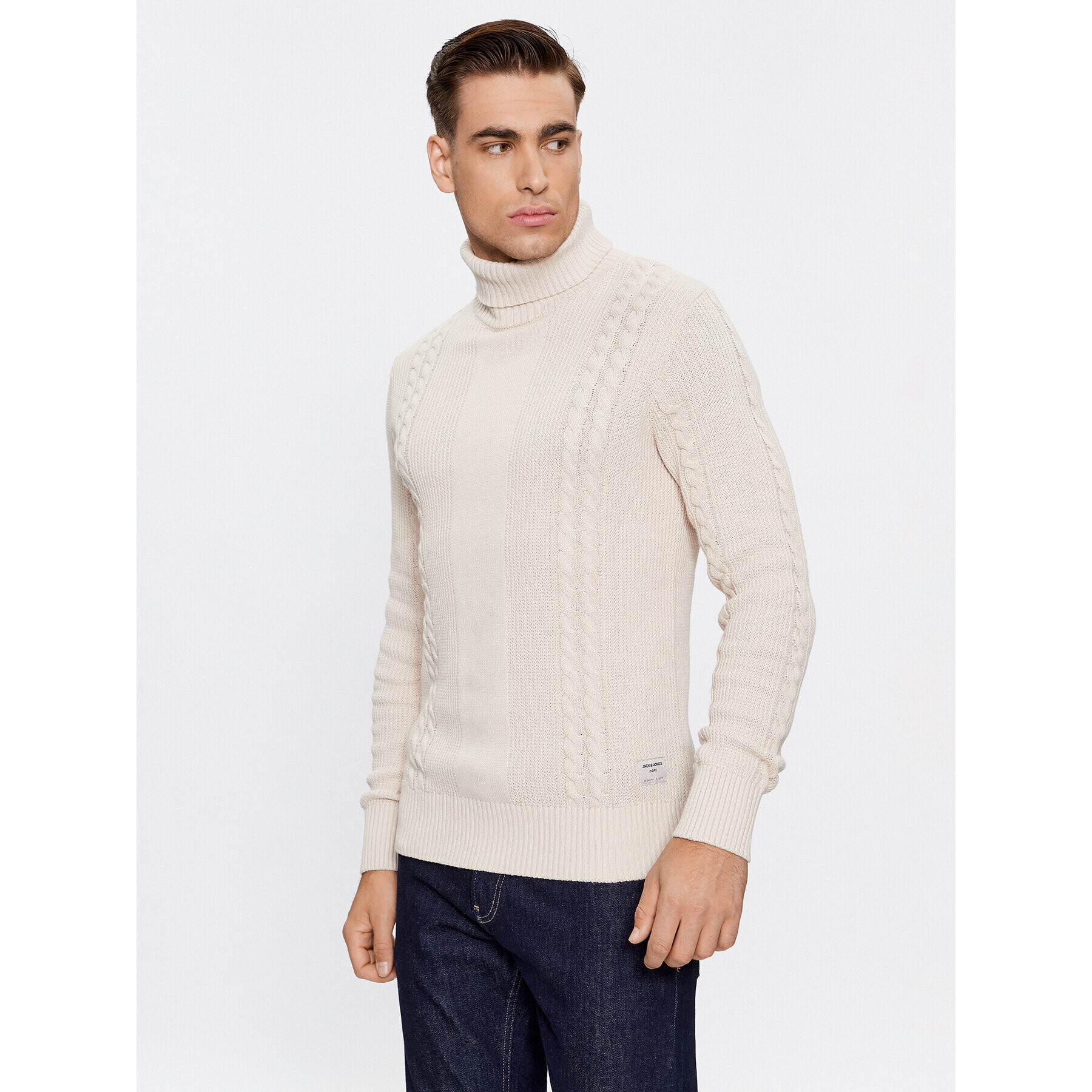 Jack&Jones Rolák 12242944 Écru Regular Fit - Pepit.sk