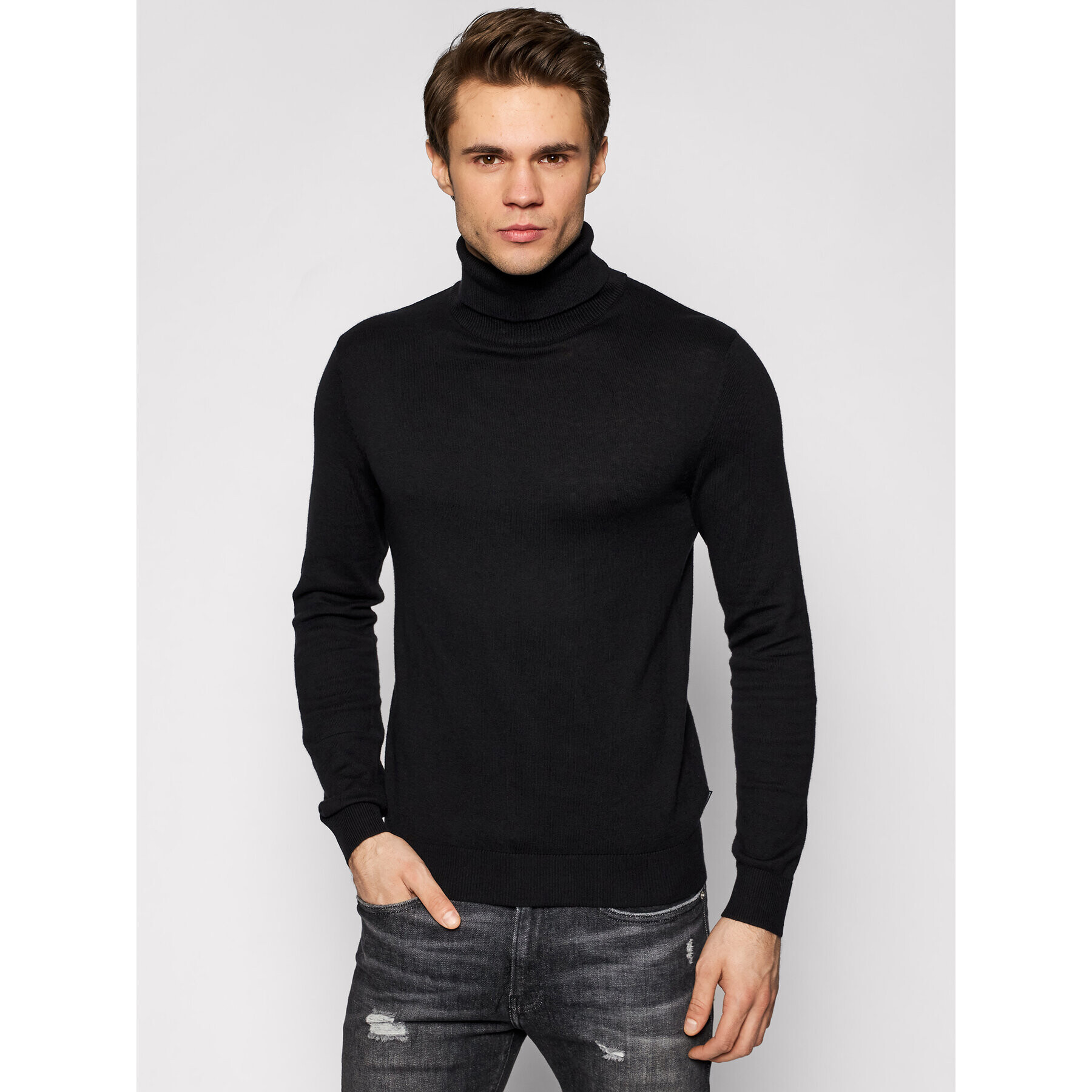 Jack&Jones Rolák Emil Knit Roll Neck 12157417 Čierna Regular Fit - Pepit.sk