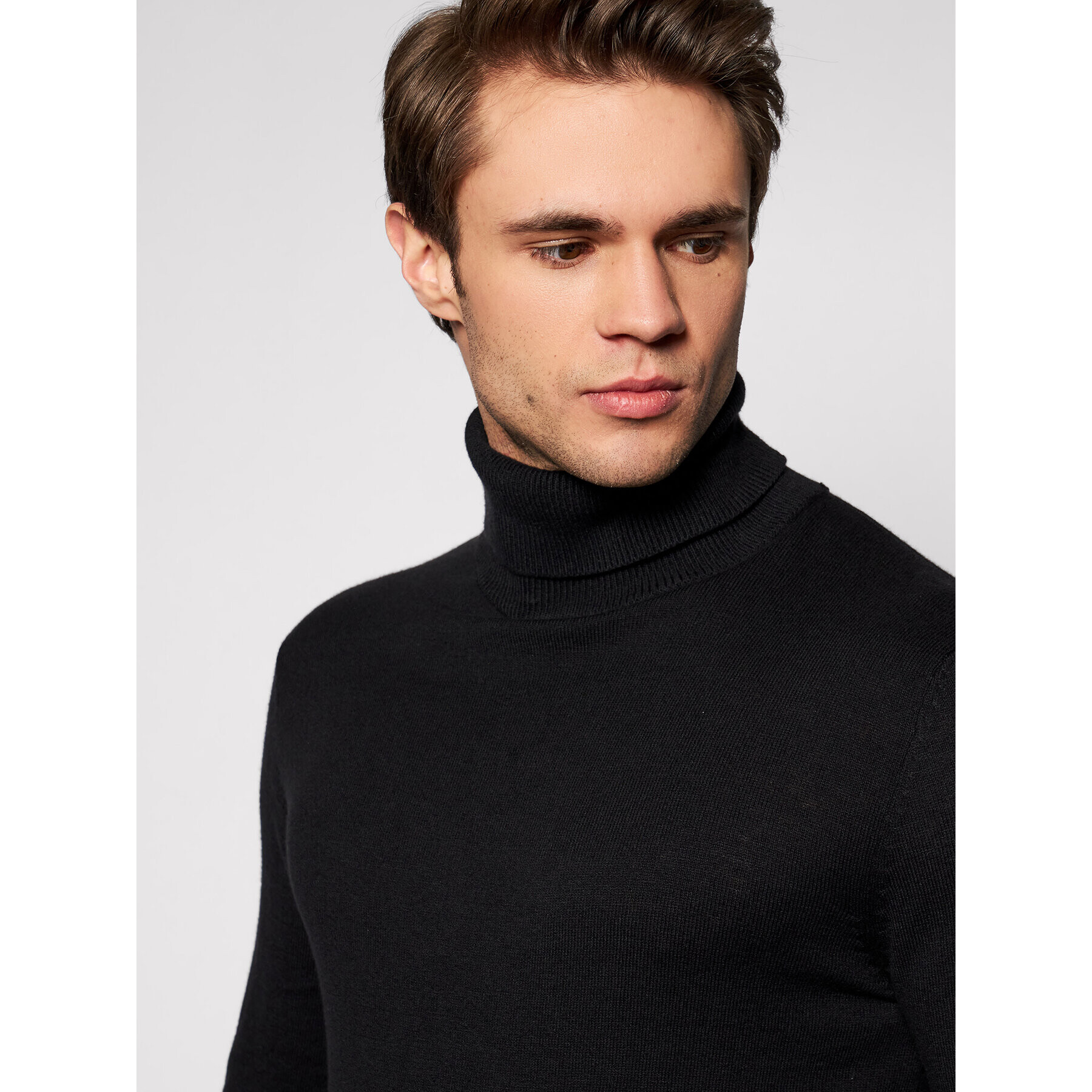 Jack&Jones Rolák Emil Knit Roll Neck 12157417 Čierna Regular Fit - Pepit.sk