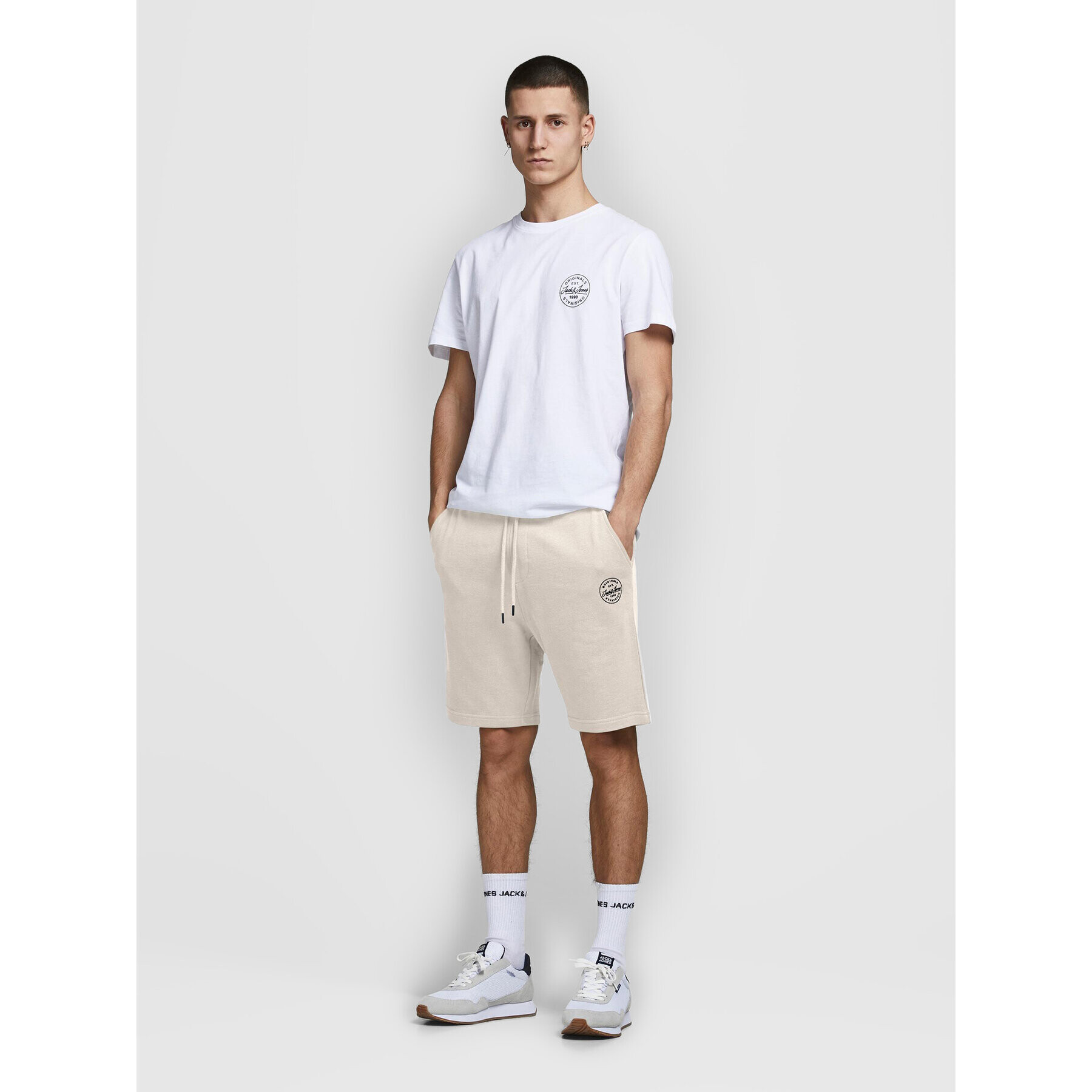 Jack&Jones Športové kraťasy Shark 12182595 Béžová Regular Fit - Pepit.sk