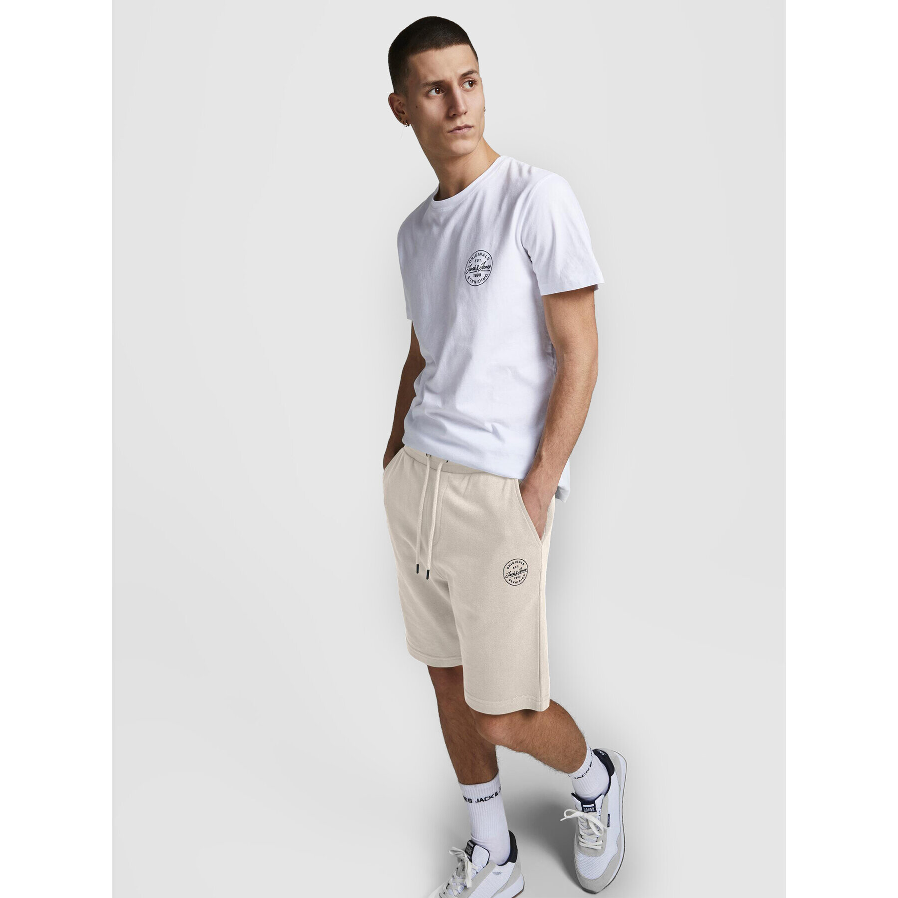 Jack&Jones Športové kraťasy Shark 12182595 Béžová Regular Fit - Pepit.sk