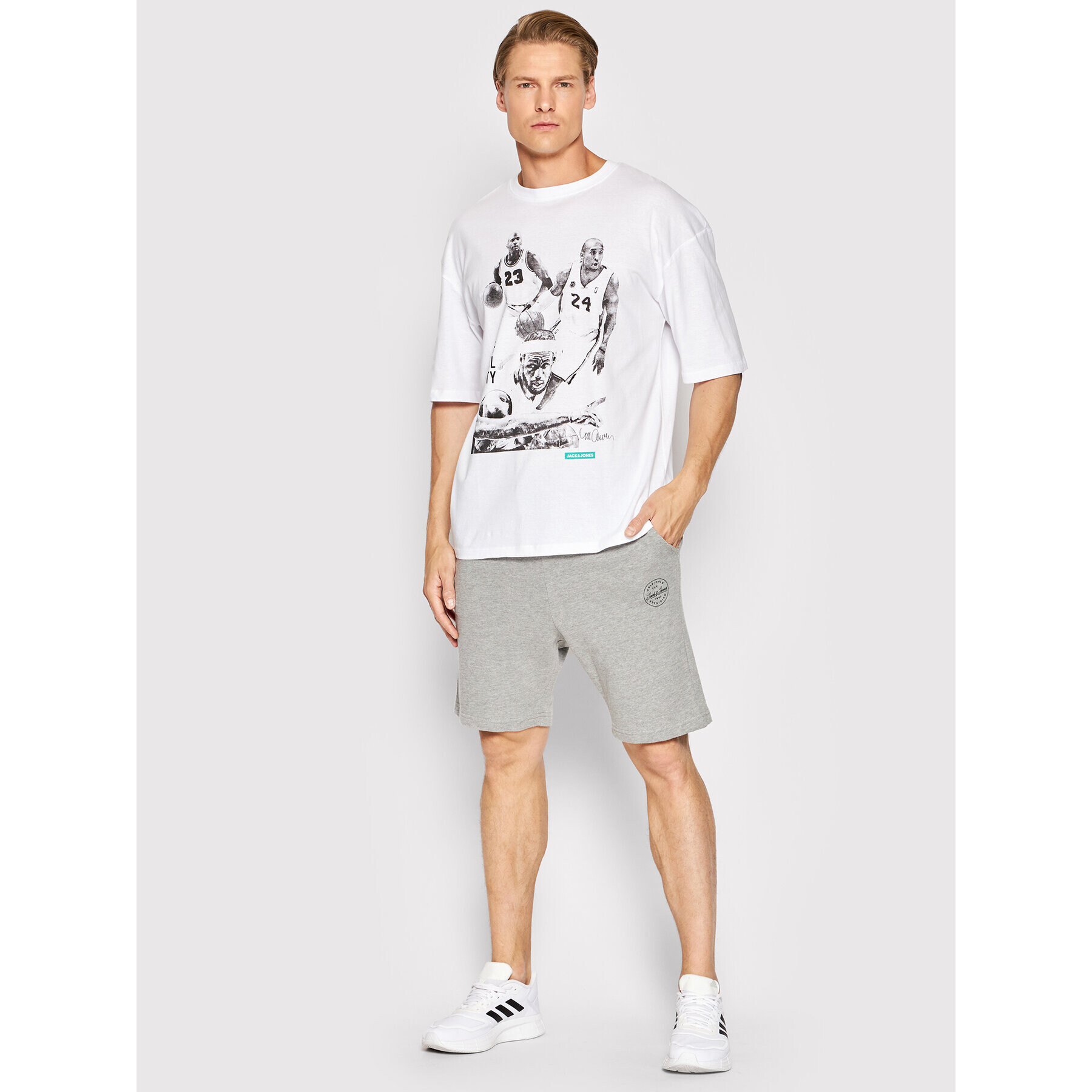 Jack&Jones Športové kraťasy Shark 12182595 Sivá Regular Fit - Pepit.sk