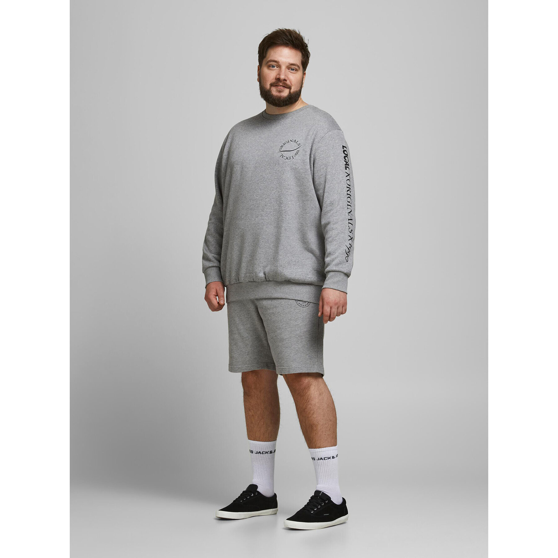 Jack&Jones Športové kraťasy Shark 12187092 Sivá Regular Fit - Pepit.sk