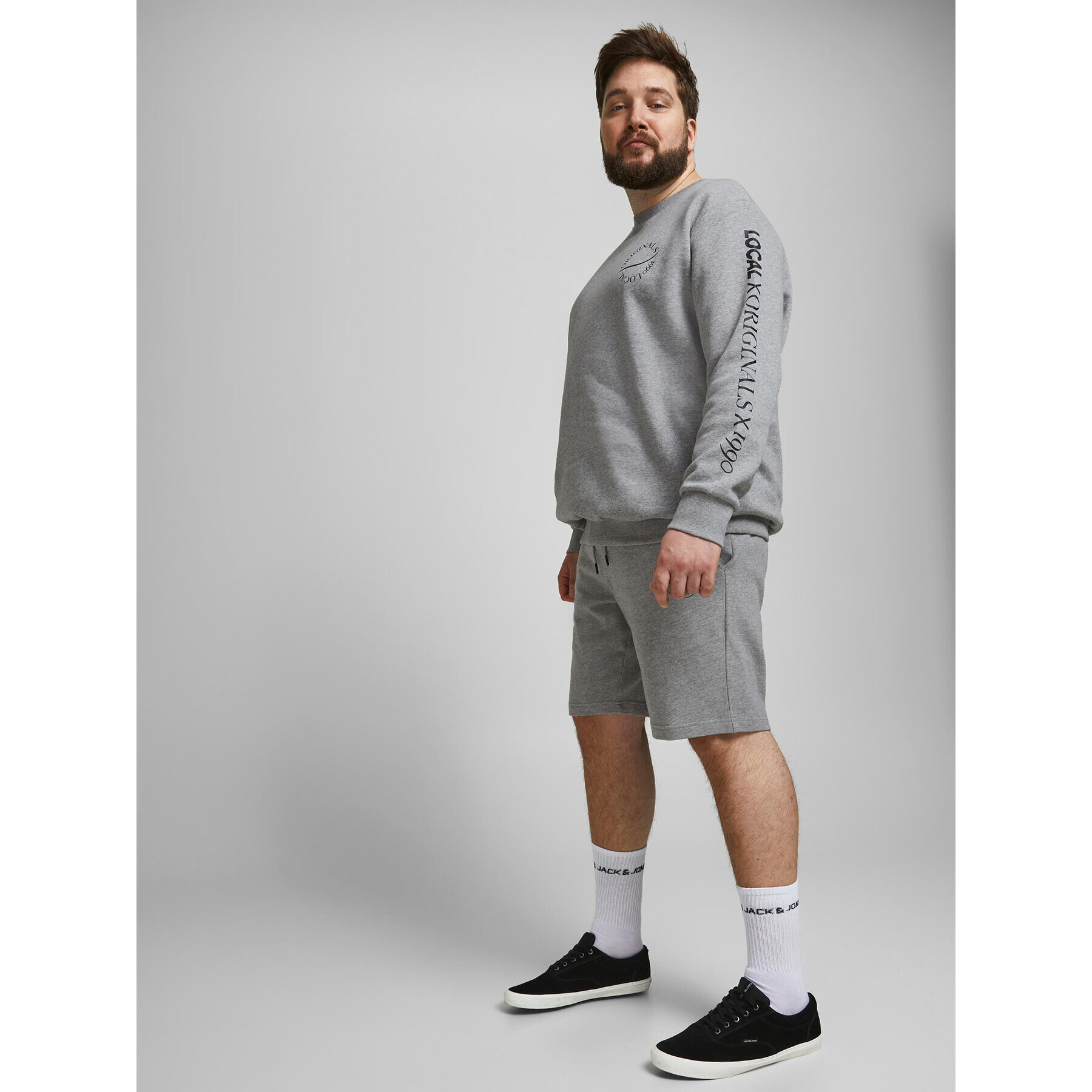 Jack&Jones Športové kraťasy Shark 12187092 Sivá Regular Fit - Pepit.sk