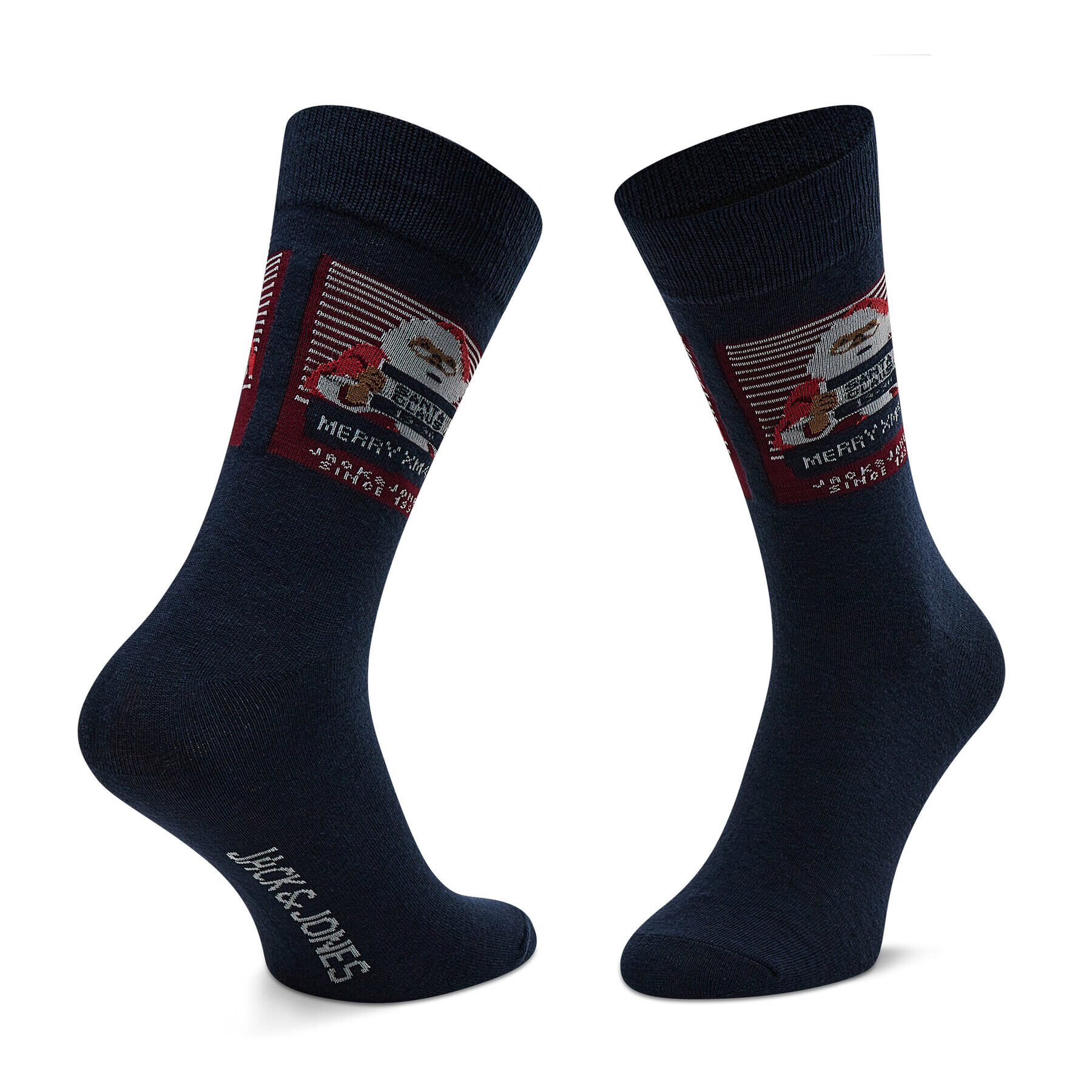 Jack&Jones Súprava 3 párov vysokých pánskych ponožiek Jacsanta Claus Sock Giftbox 12198046 Čierna - Pepit.sk