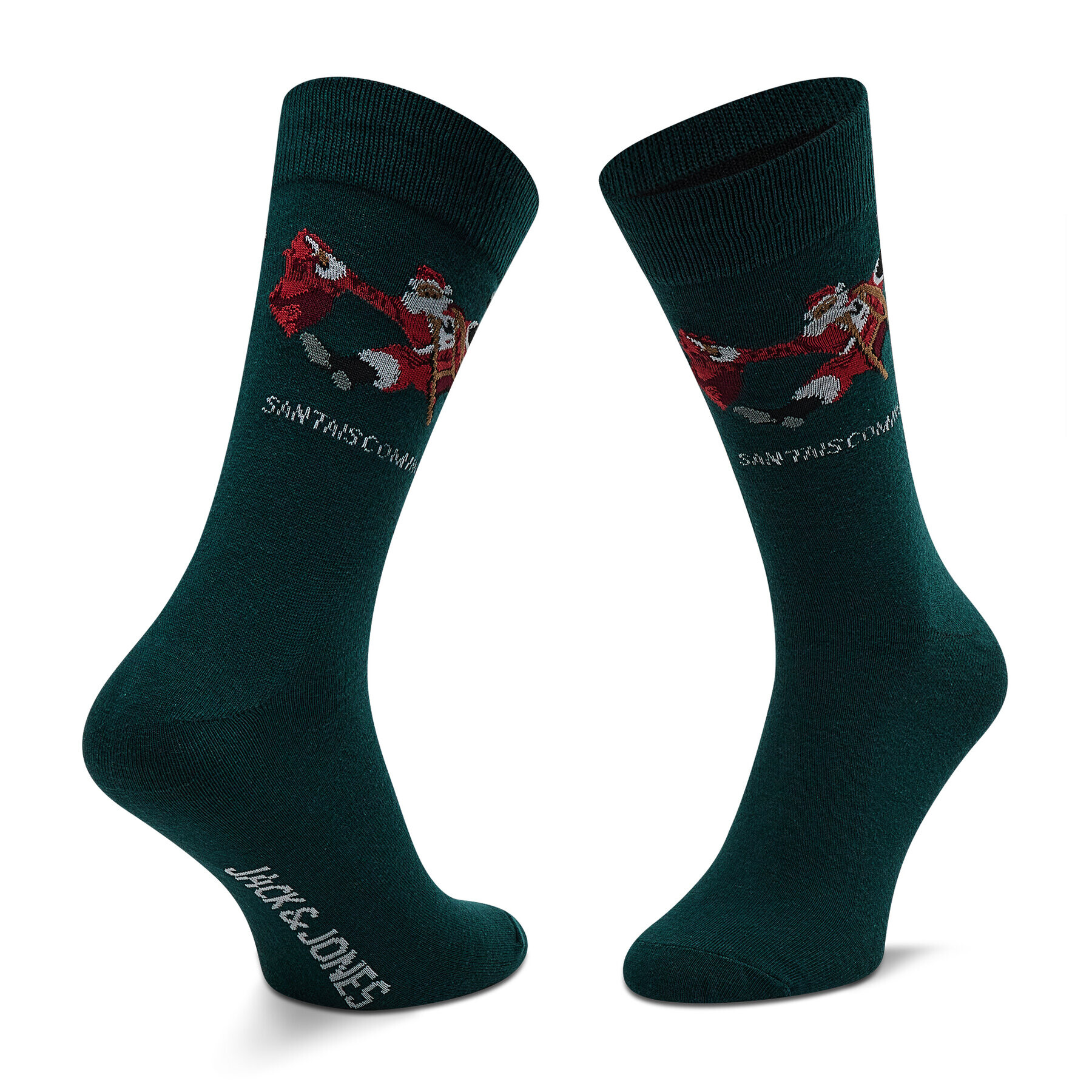 Jack&Jones Súprava 3 párov vysokých pánskych ponožiek Jacsanta Claus Sock Giftbox 12198046 Čierna - Pepit.sk