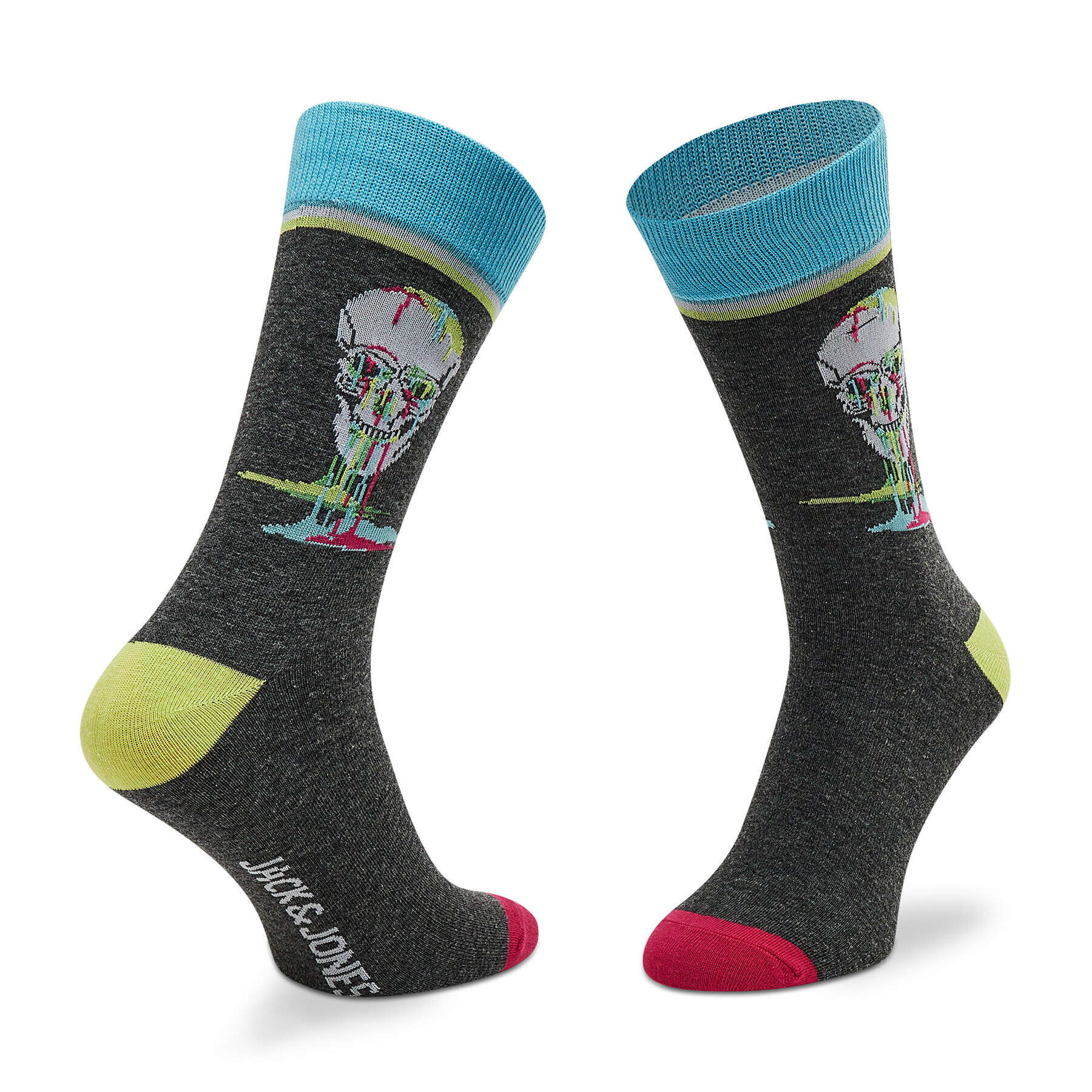 Jack&Jones Súprava 5 párov vysokých pánskych ponožiek Jacmelting Skull Sock 5-Pack 12205273 Tmavomodrá - Pepit.sk